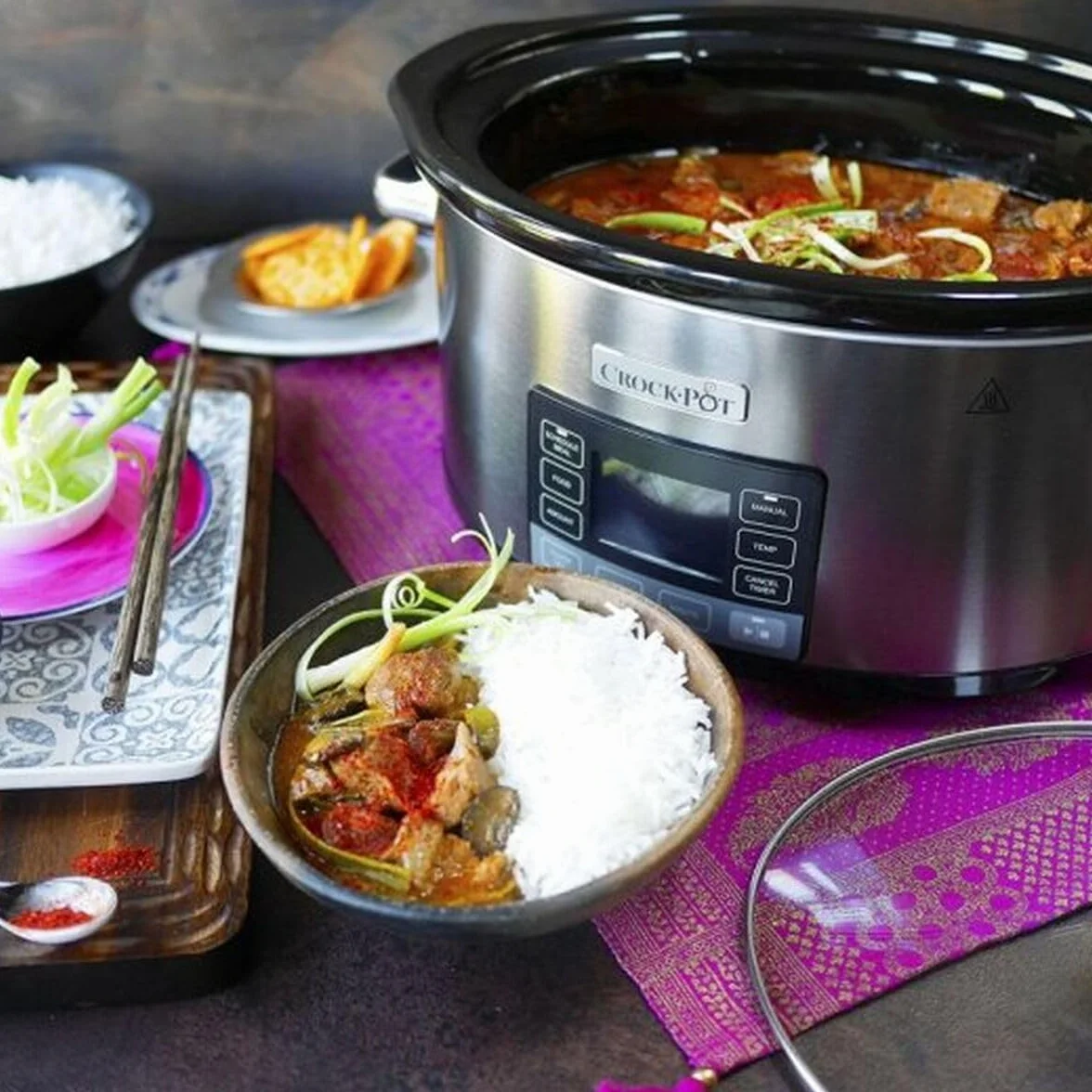 Crock-Pot Timeselect Wolnowar, Srebrny, 5.6 l
