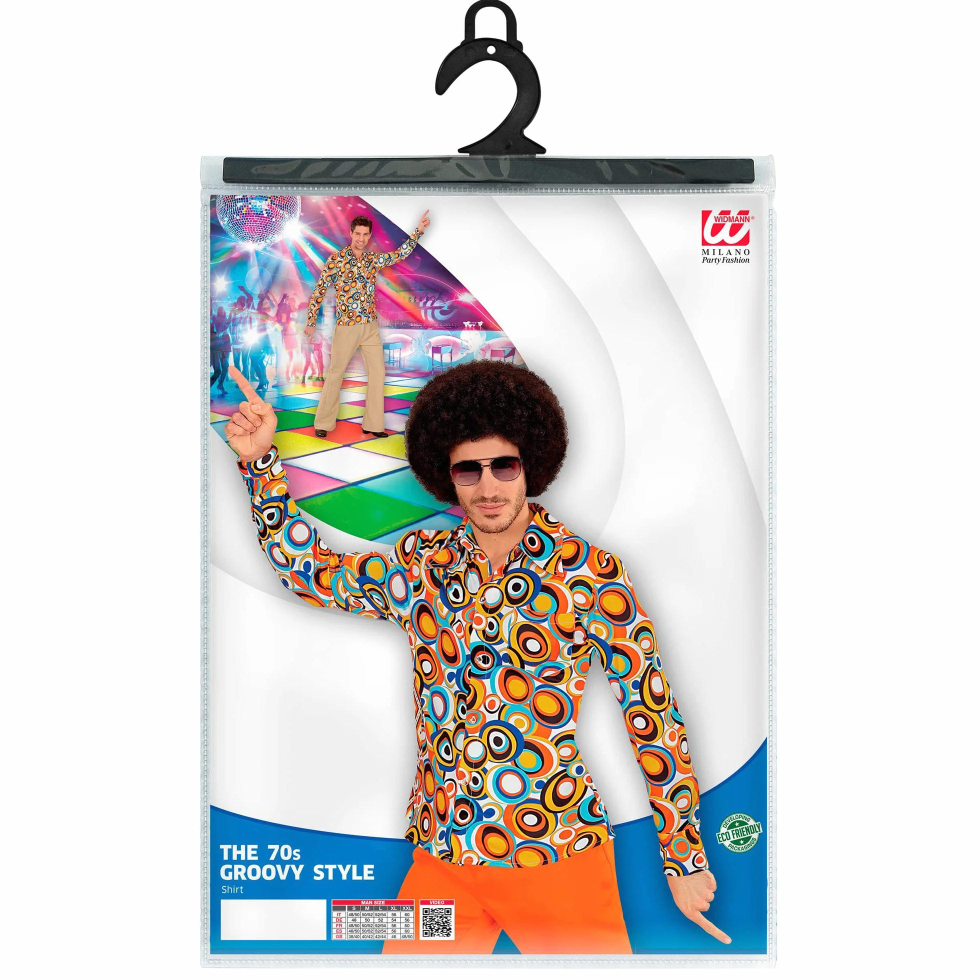 W WIDMANN MILANO Party Fashion – koszula z lat 70., koszula męska, styl disco, kostiumy karnawałowe