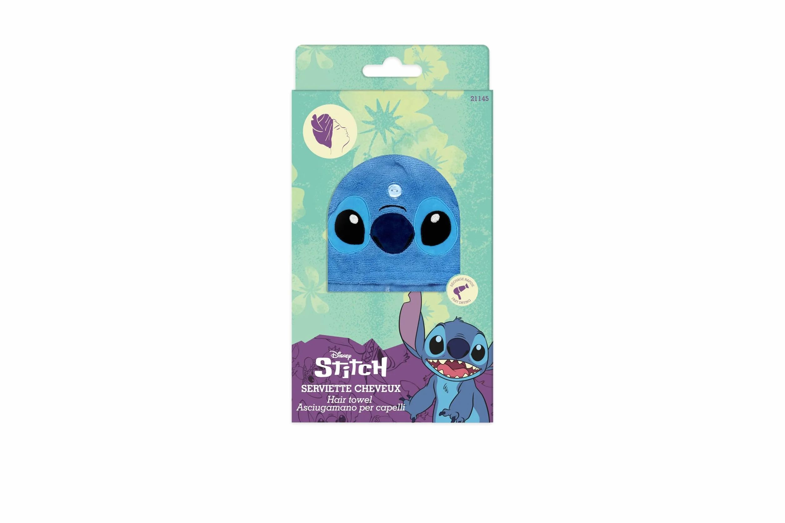 Disney Stitch Ręcznik do włosów z mikrofibry szybkoschnący oficjalny produkt