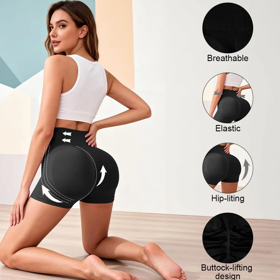 DiULi Szorty wyszczuplające brzuch z wysokim stanem dla kobiet, bezszwowy trening, siłownia, bieganie, jazda na rowerze, joga, oddychające, sportowe szorty ze stretchem w 4 kierunkach