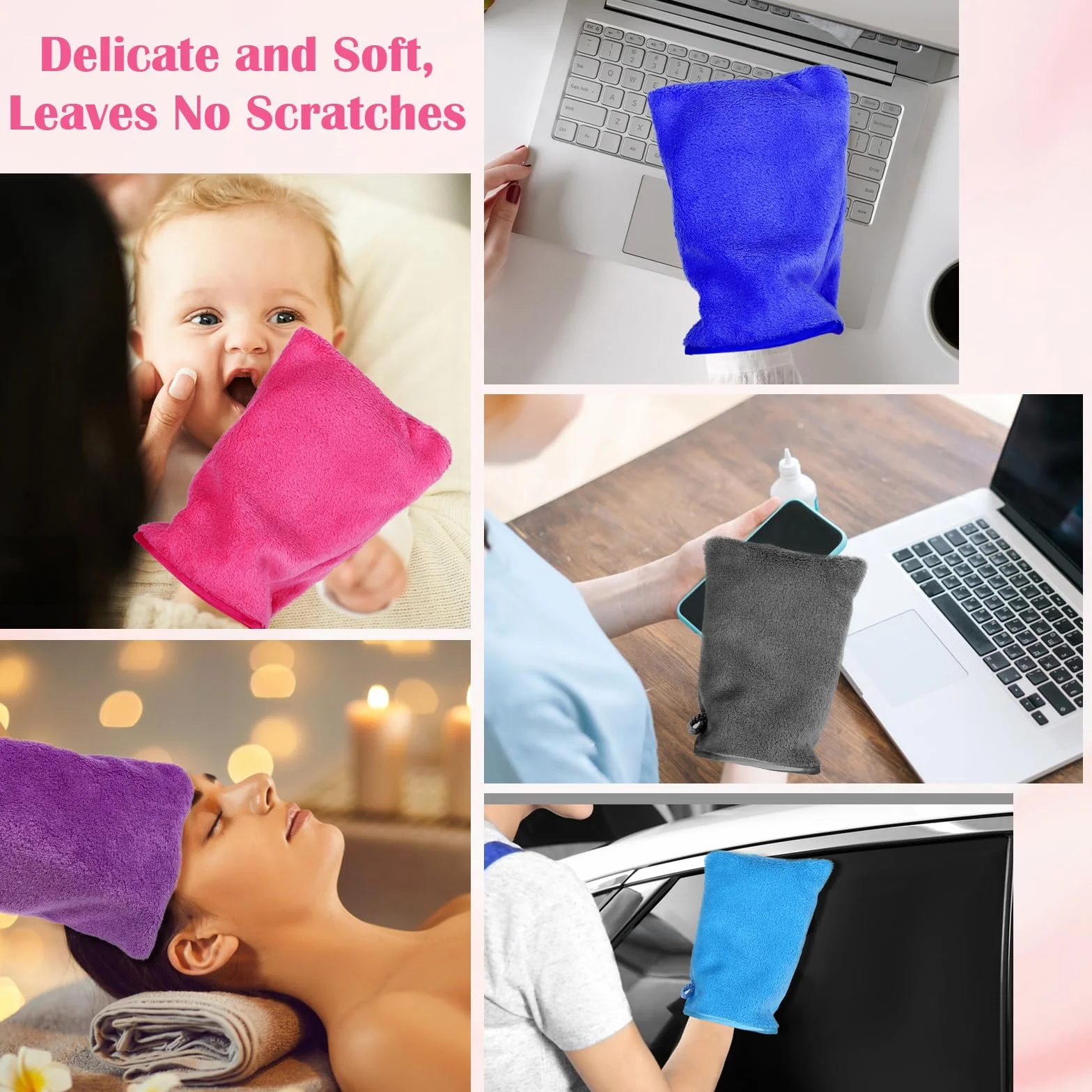 Myjki z mikrofibry 15x21 cm bawełna frotte rękawica do mycia ciała 6 sztuk