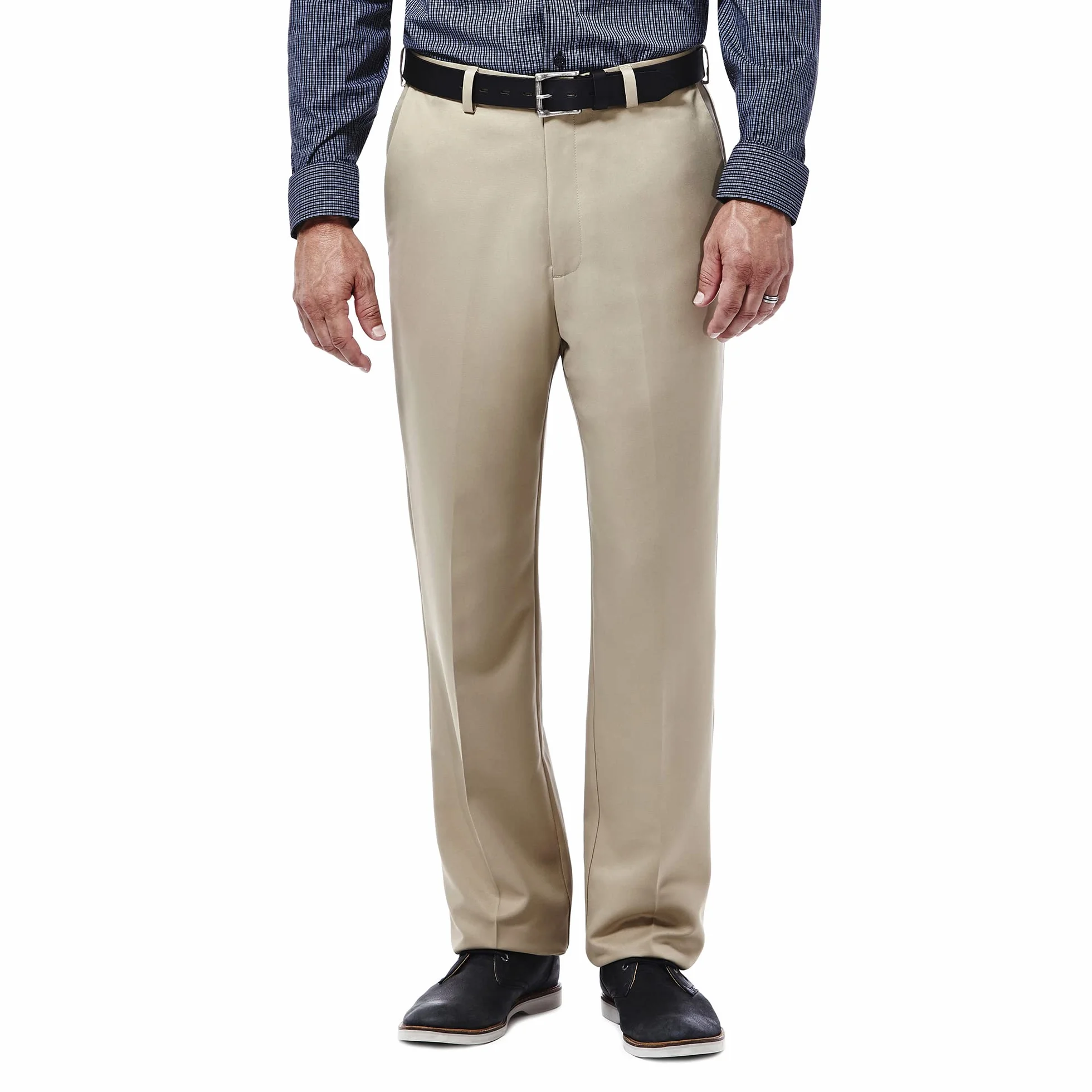 Haggar Męskie spodnie Cool 18 Classic Fit Flat Front Hidden Expandable Waist Casual Pant