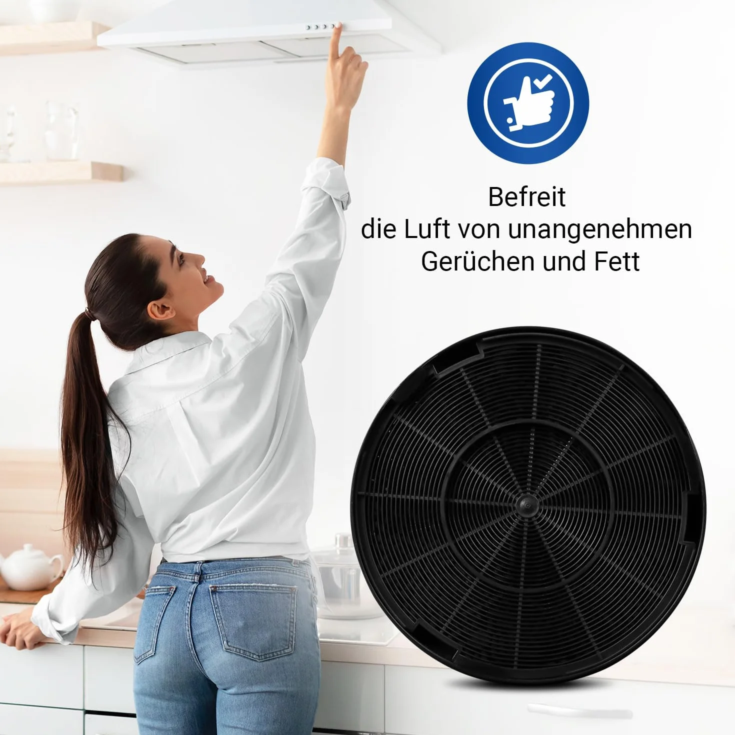 Filtr Węglowy Okrągły 196mm do Okapu AEG Electrolux Bosch Faber Whirlpool