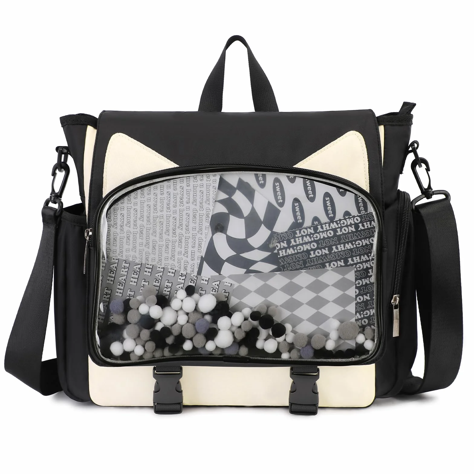 TINYAT Ita torba plecak do szkoły, kawaii, torba ekspozycyjna, estetyczny plecak dla kota, anime, cosplay, crossbody, torby kurierskie, dziewczyny, kobiety, studenci