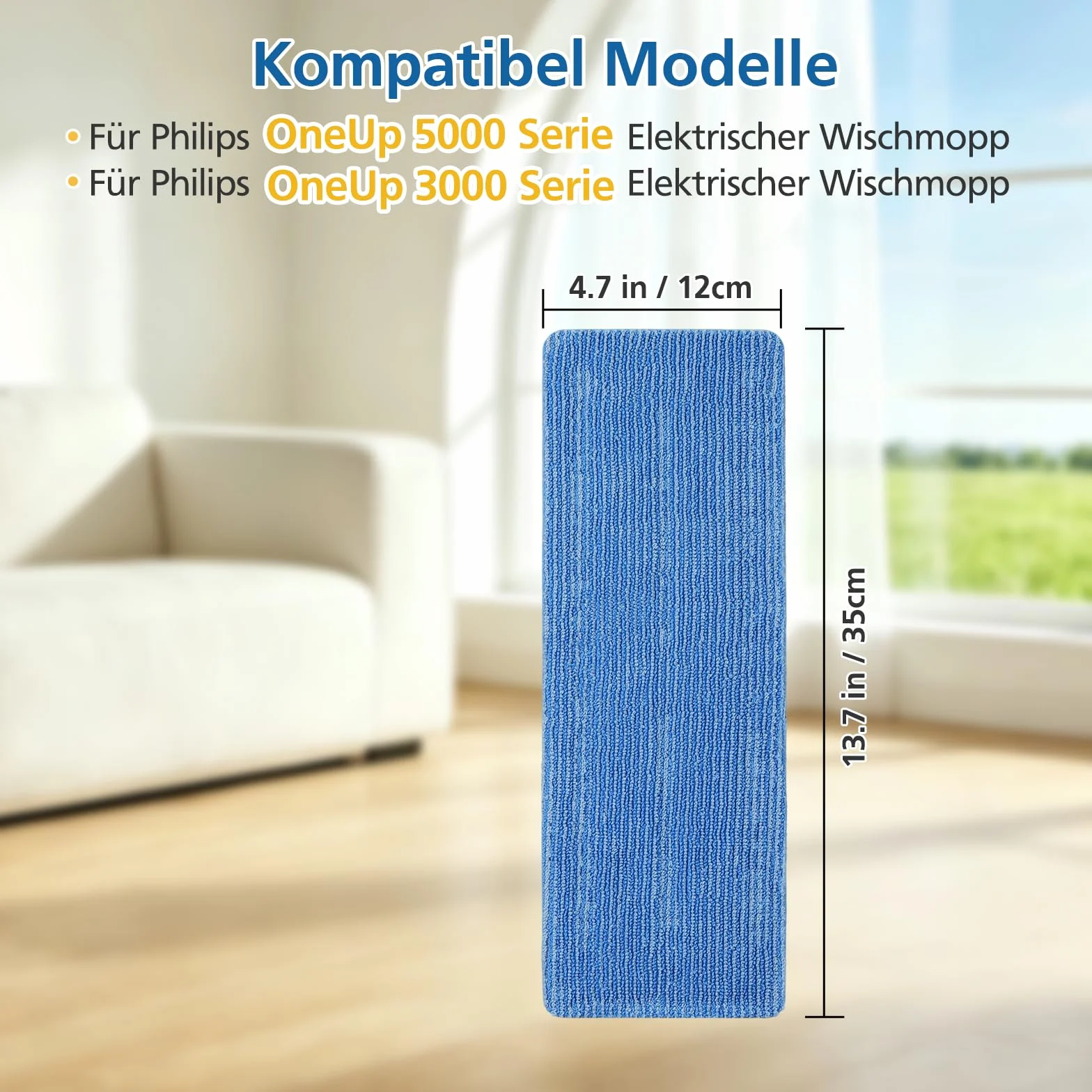 Philips OneUp 5000/3000 podkładki czyszczące do mopa elektrycznego mikrofibrowe 2 sztuki