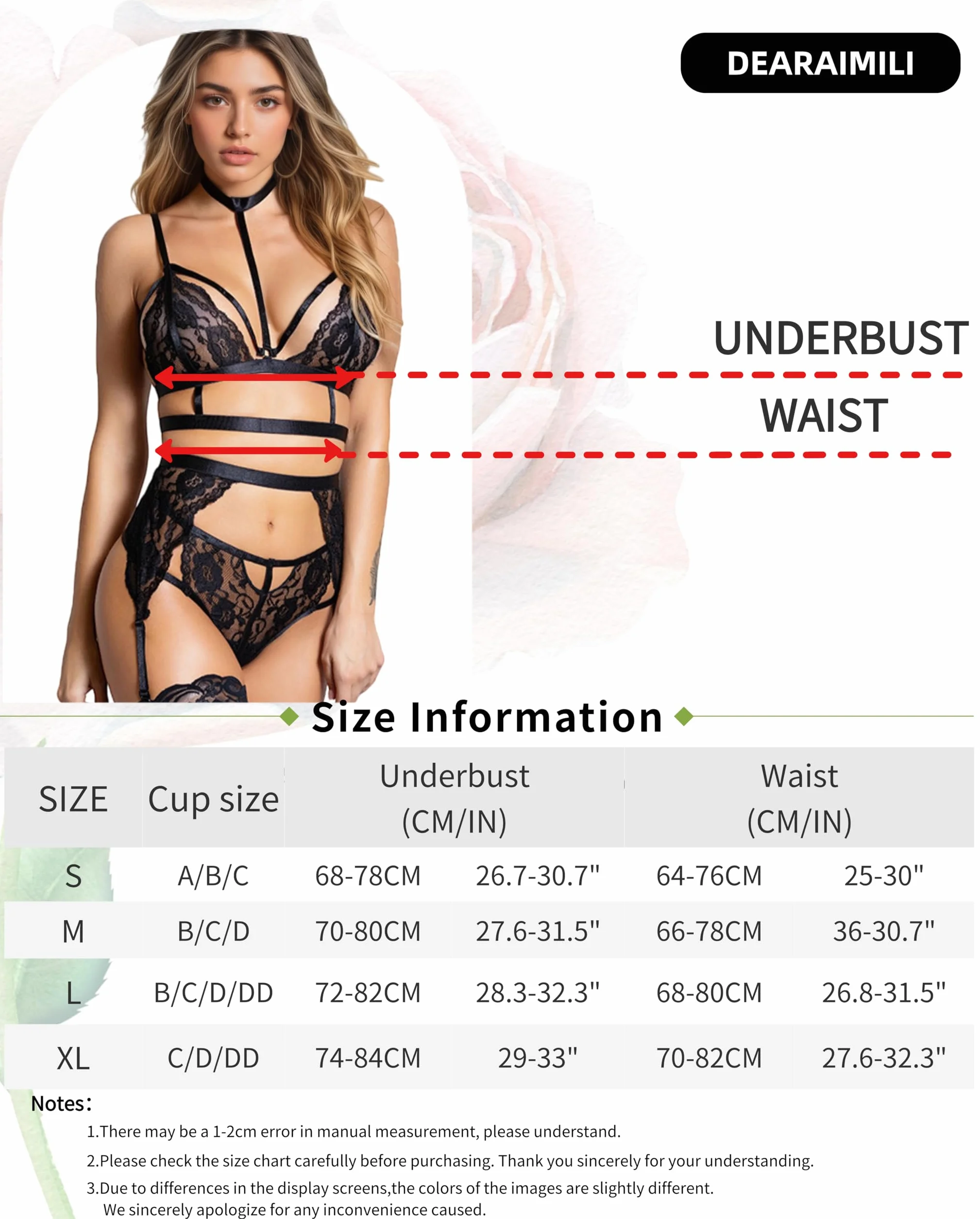 Damska koronkowa wiązana na szyi Teddy Babydoll bielizna nocna seksowna bielizna zestaw z paskiem do pończoch, 3 sztuki