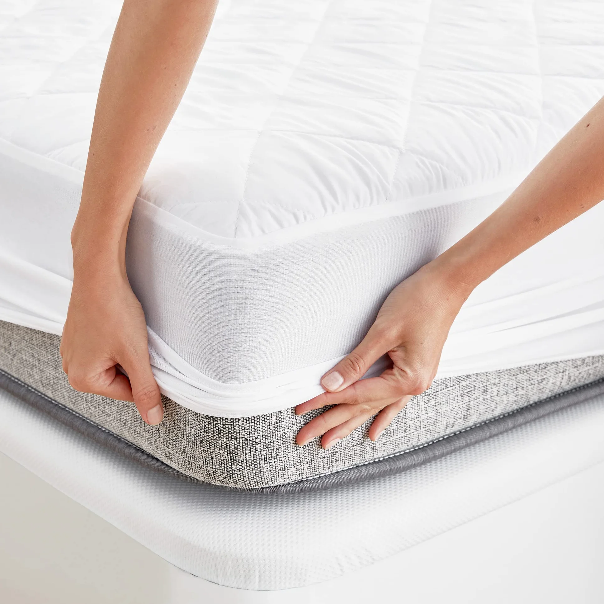 Pikolin Pikowany ochraniacz na materac z włókna, wodoodporny, przeciw roztoczom, biały Cama 140-140 x 190/200 cm, biały
