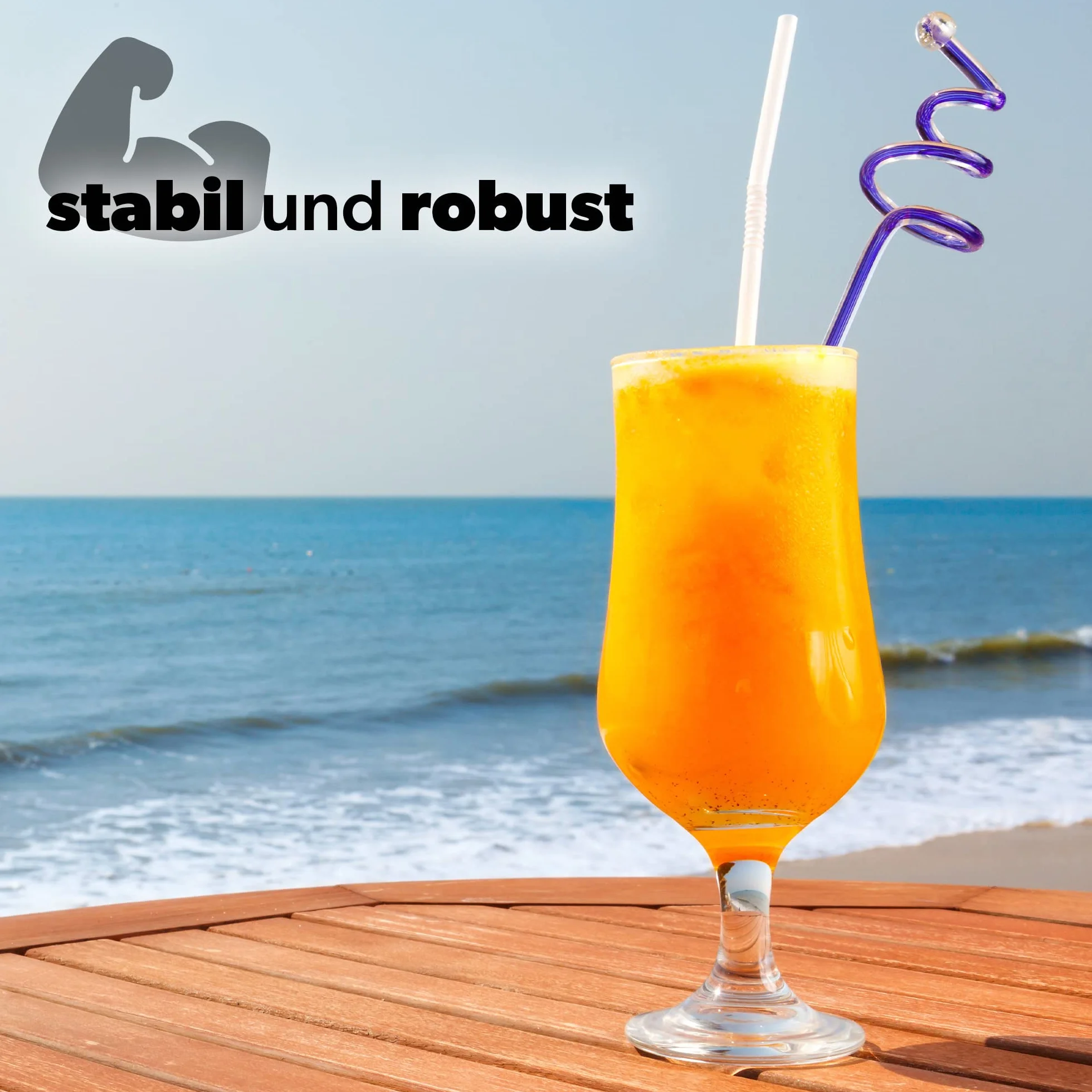 KADAX Zestaw 6 szt. Kufli 360 ml szklane na nóżce do wody soków koktajli