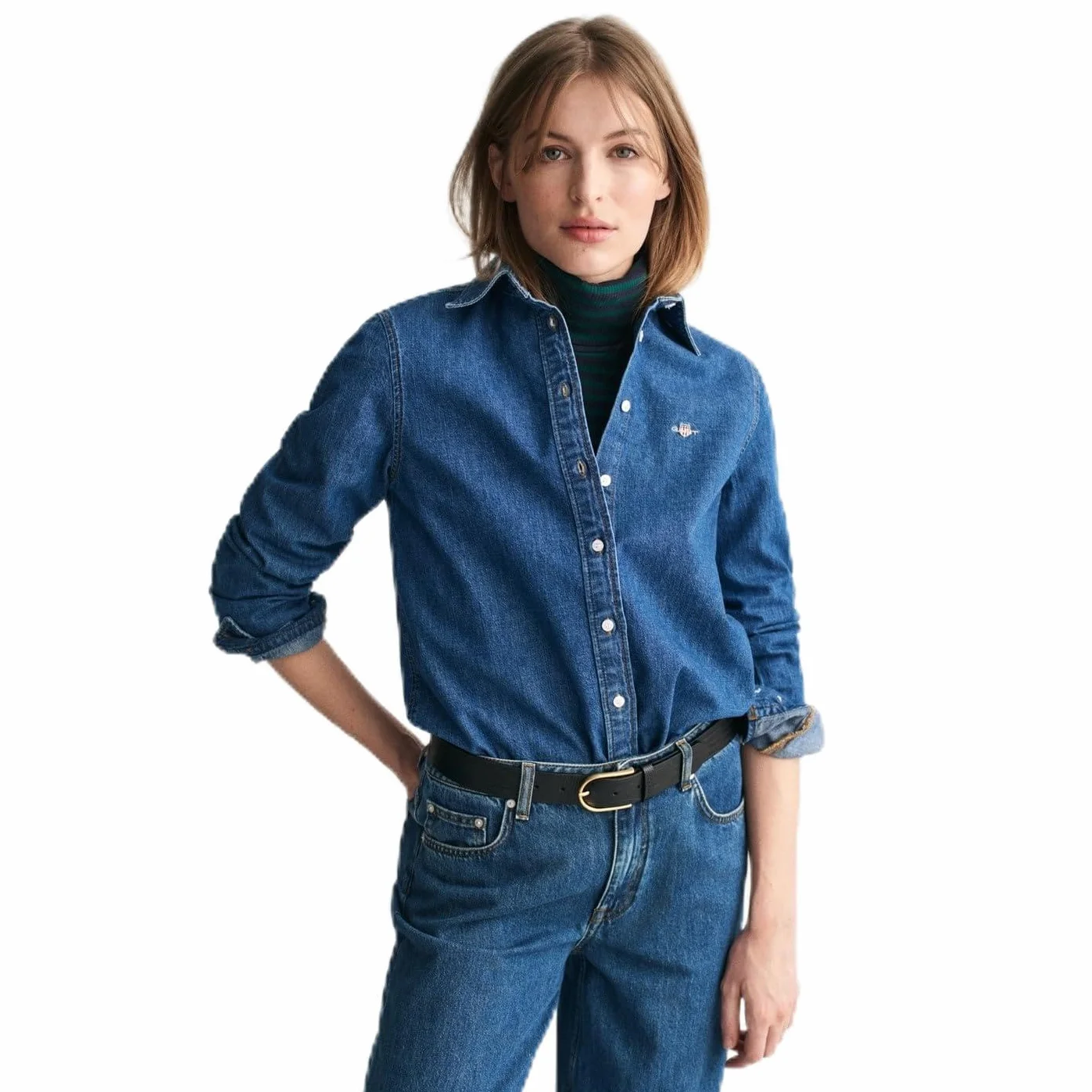 GANT Bluzka Kobiety Koszulka Z Denimu Reg
