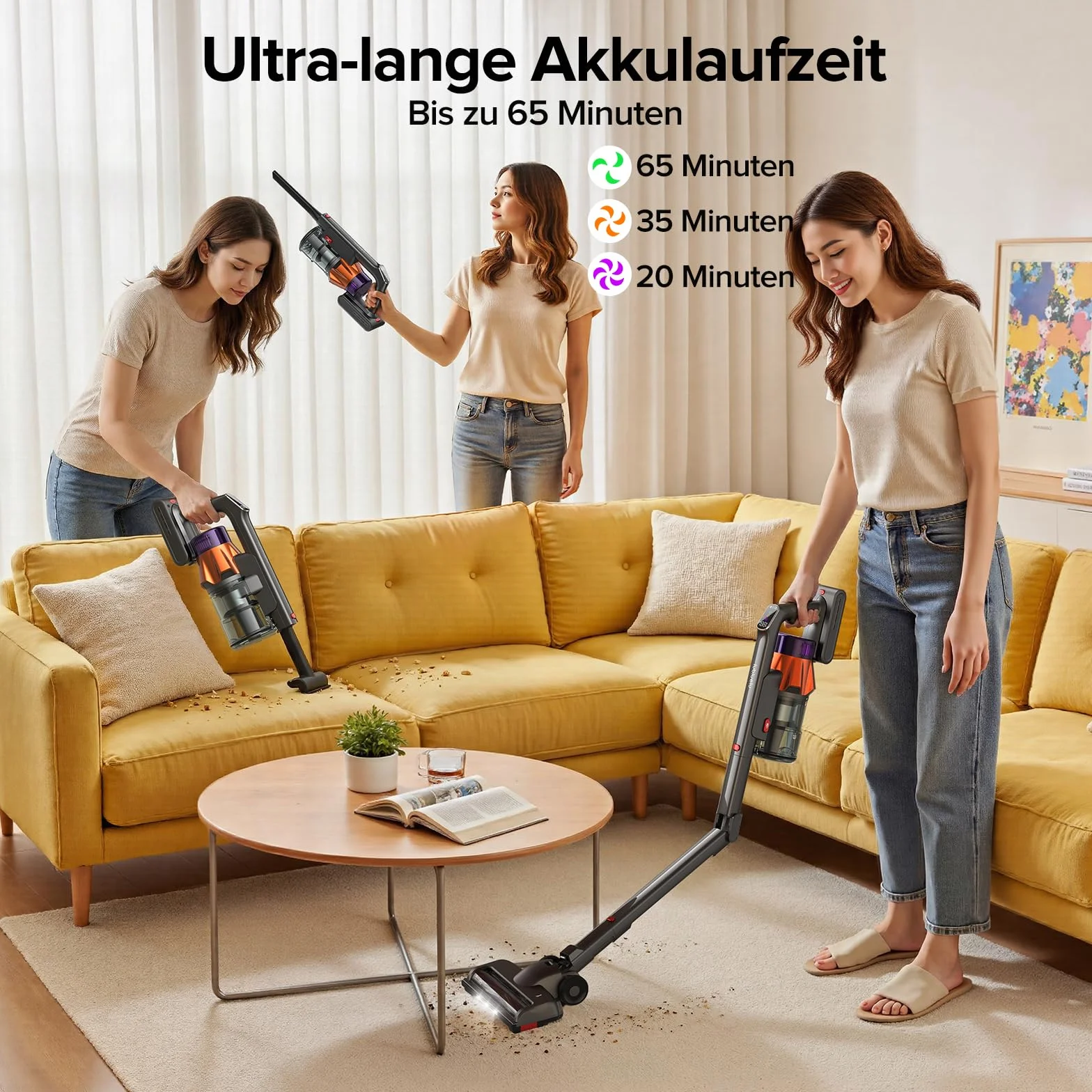 Lubluelu G30 bezprzewodowy odkurzacz akumulatorowy 55 kPa 650 W składany 65 min stacja ładująca