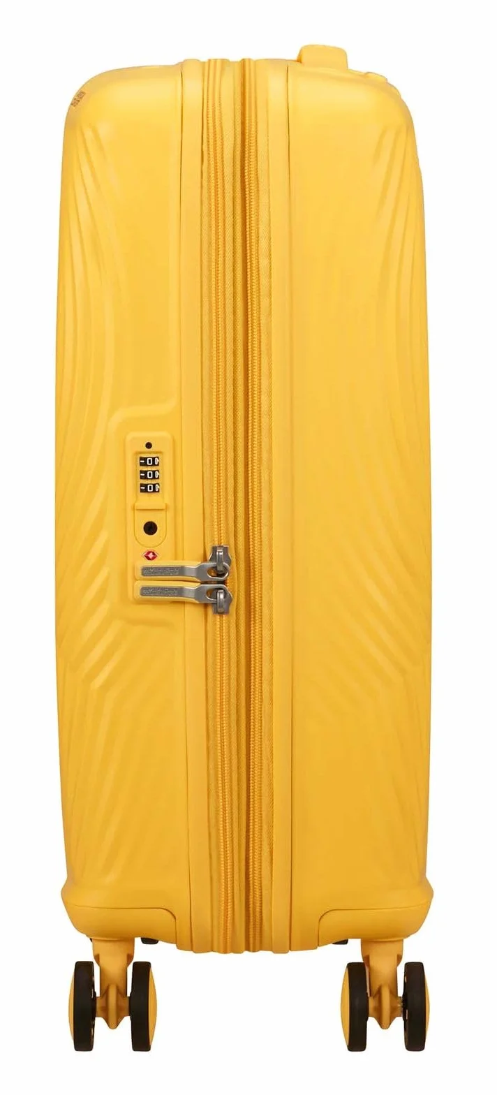 American Tourister Mickey Magic - walizka podreczna 55 x 40 x 20/23 cm - wózek kabinowy z twarda skorupa dla Ryanair, easyJet & Most Airlines, 37/44 L, Zólty (Mickey Flower Yellow)