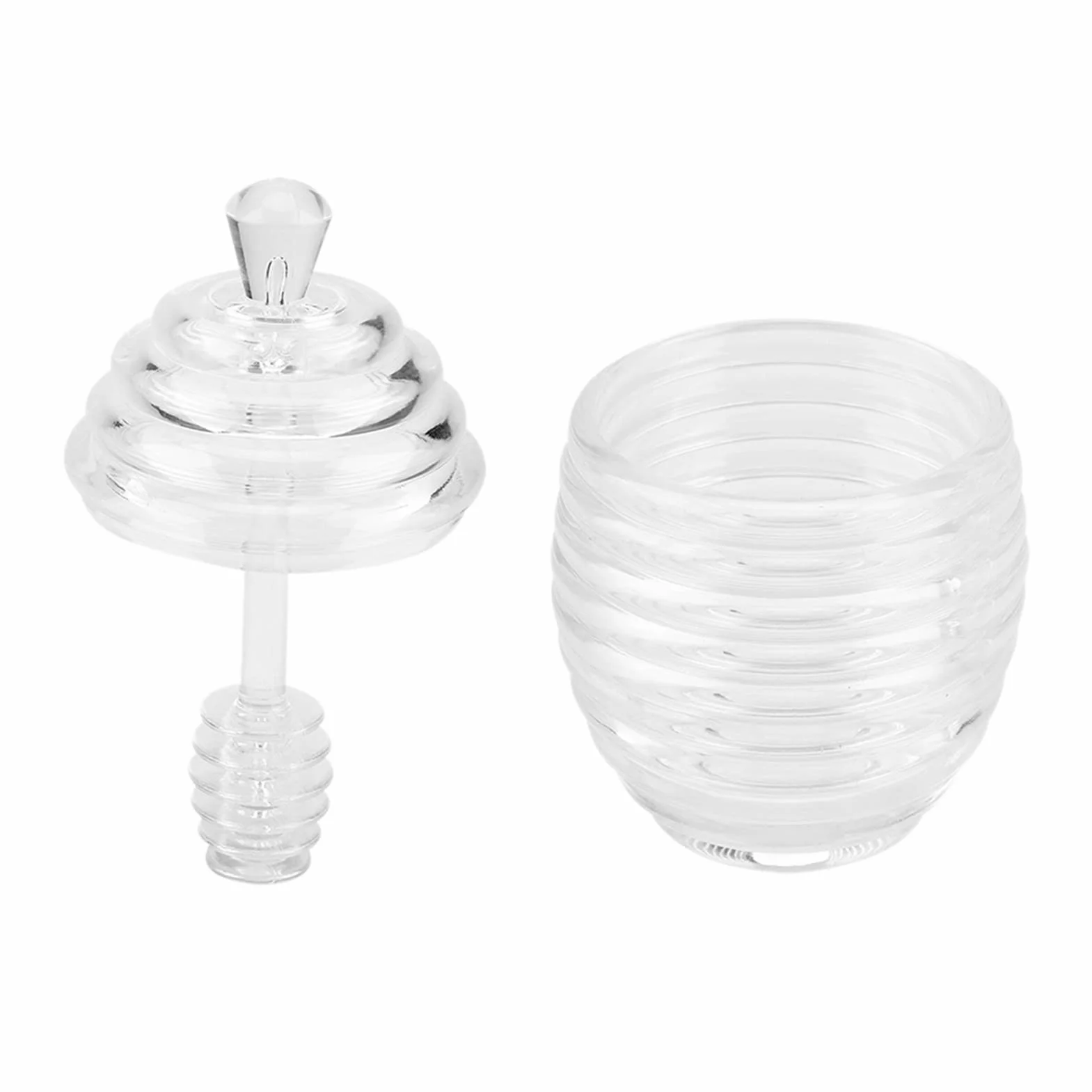 Szklany Słoik na Miód 265ml z Mieszadłem 9,3x14,3cm