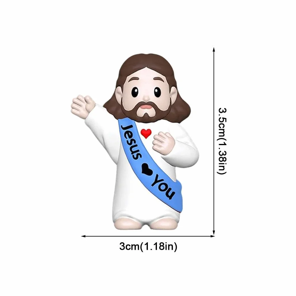 Figurki Małego Jezusa, 50 szt., mini figurki Jezus, małe statuetki do nadziewania jajek wielkanocnych, wielokolorowe figurka "Jesus Loves You", mini figurka Jezus, do nadziewania jajek wielkanocnych