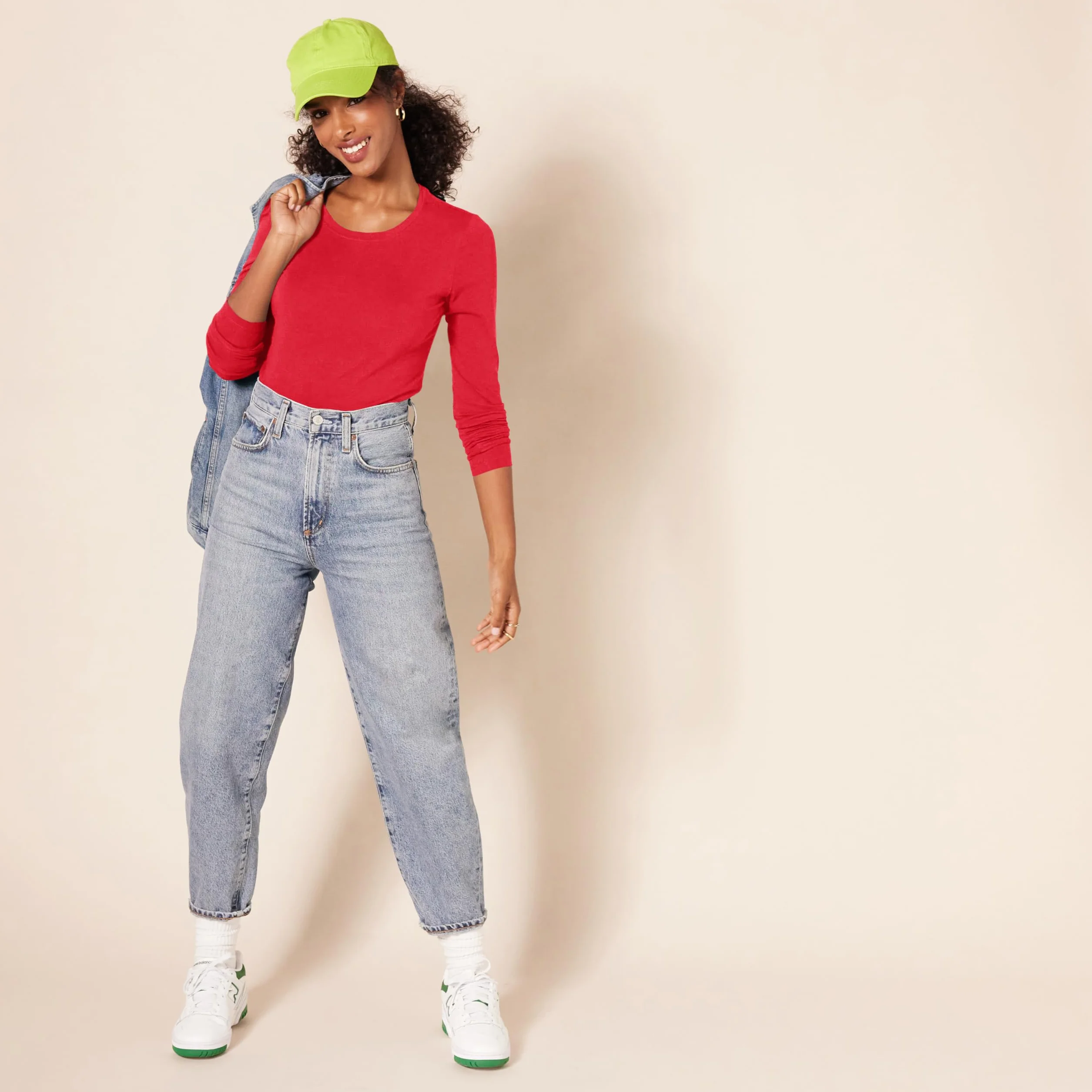 Amazon Essentials Kobiety Koszulka z długim rękawem i okrągłym dekoltem classic fit (dostępna w wersji Plus Size)