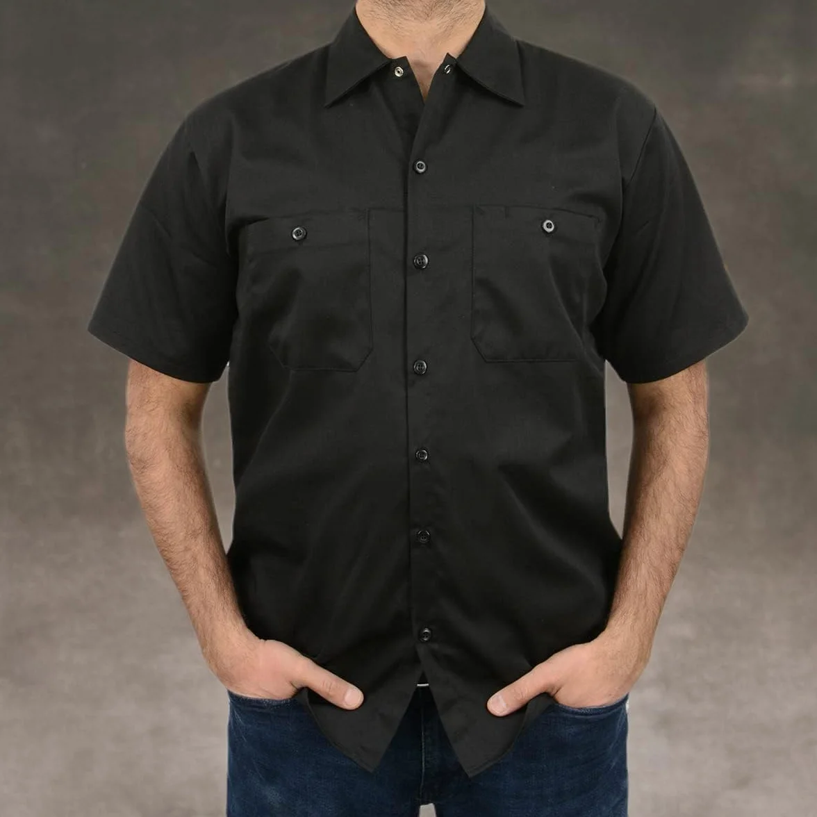 Milwaukee Leather Męska koszula robocza MDM11669 BLK zapinana na guziki, Czarny, 3XL