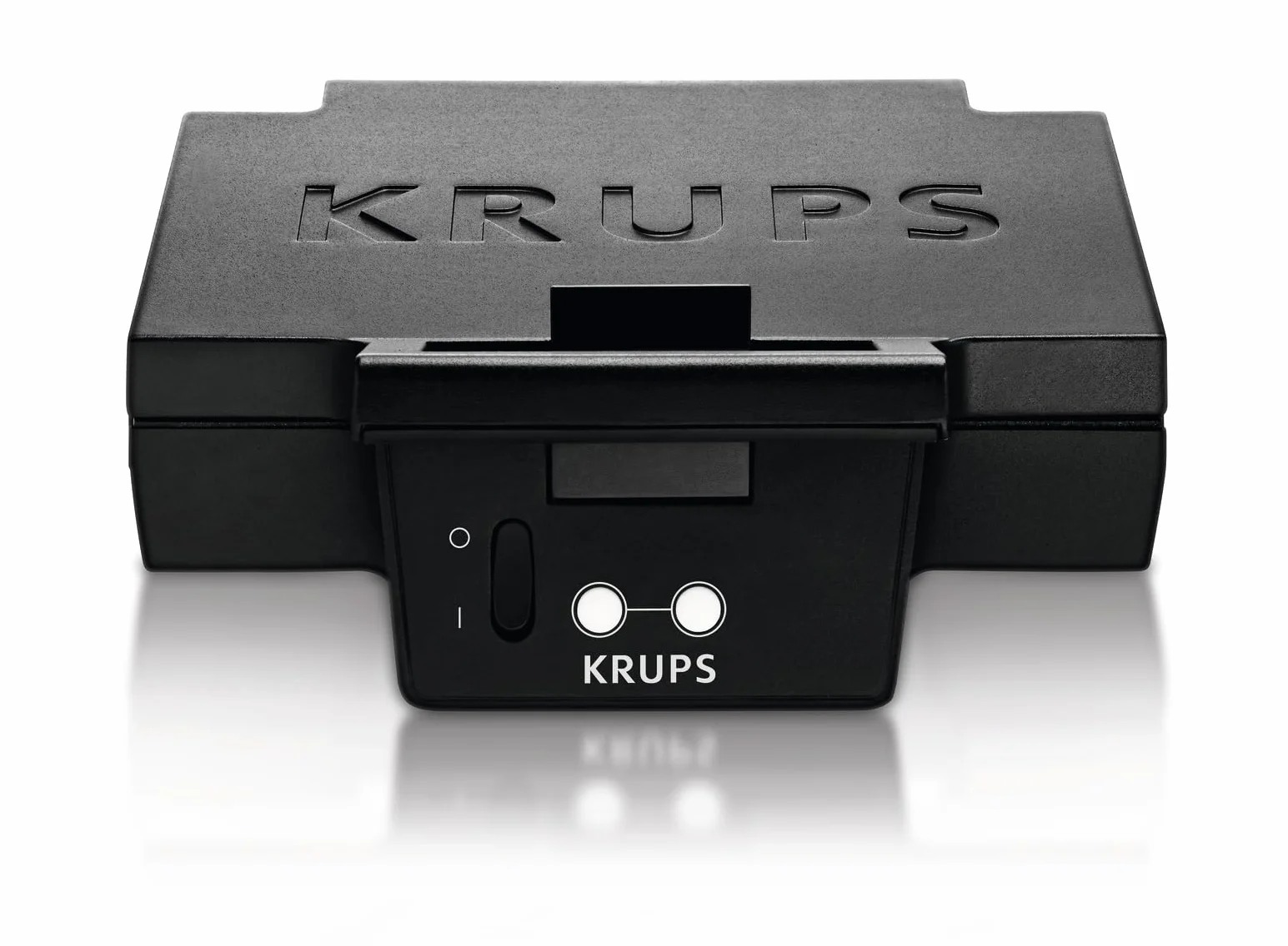 Krups FDK461 Iconic Opiekacz do kanapek, moc 850 W, płyty nieprzywierające z powłoką ceramiczną, ikoniczne wzornictwo, pionowe przechowywanie, przyjazny dla użytkownika, czarny