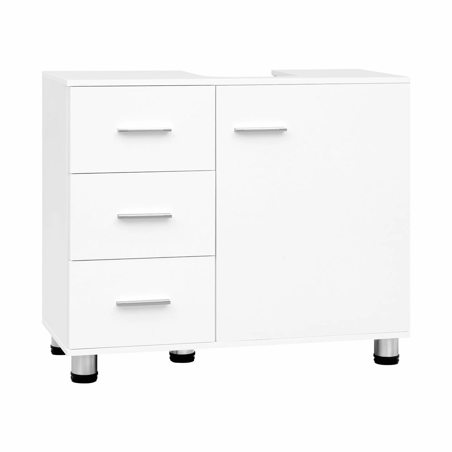 Szafka pod umywalkę wolnostojąca z regulowaną półką 70x60x30 cm biała