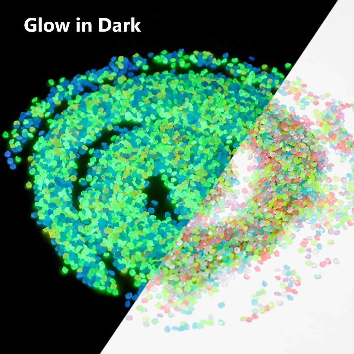Kolorowy świecący piasek żwir fluorescencyjny kamienie dekoracyjne do akwarium ogrodnictwa 6000 szt.