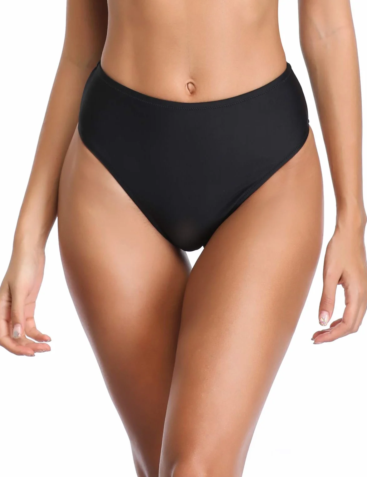RELLECIGA Damski dół bikini z wysokim stanem, Czarny, S