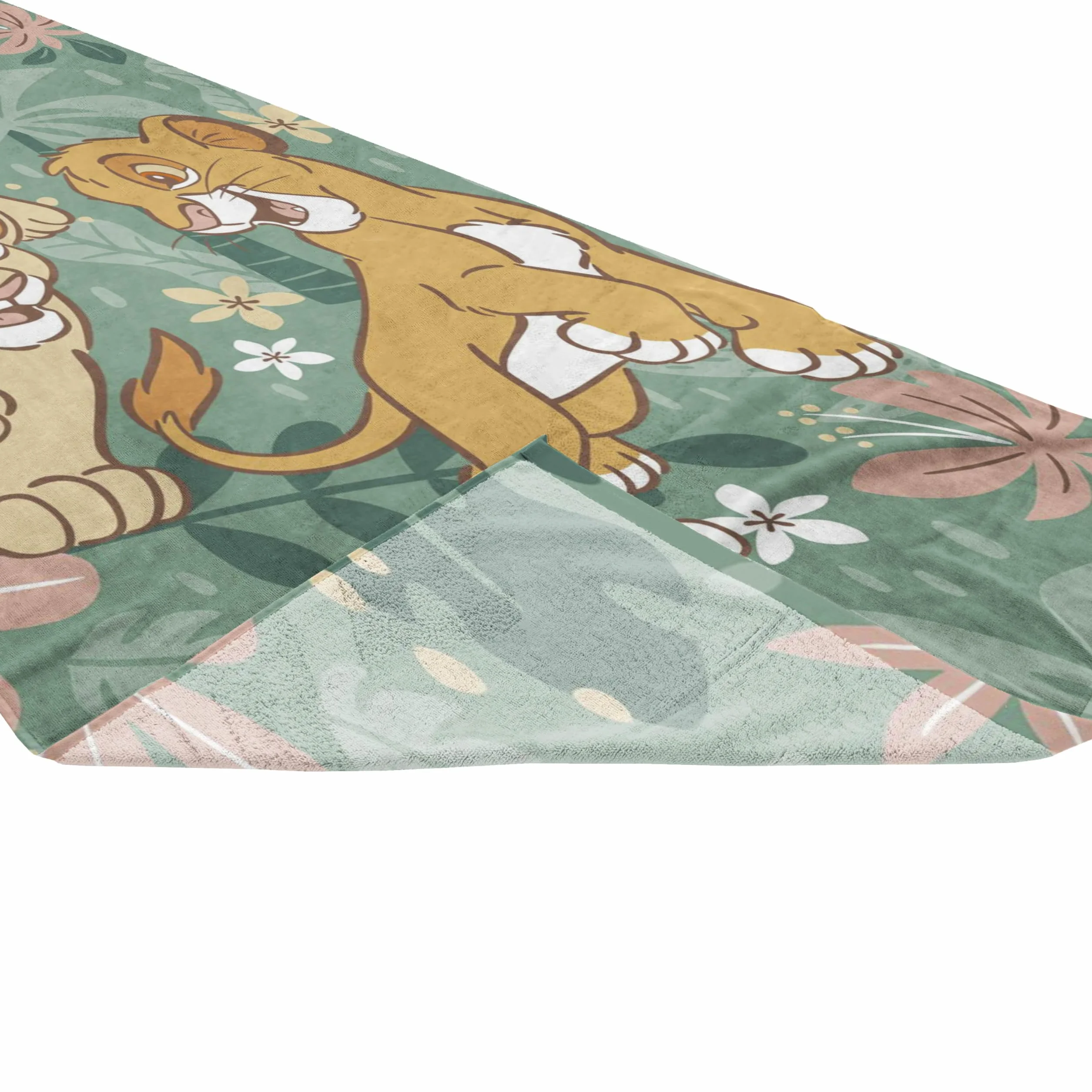Jay Franco Kids Disney Król Lew 100% bawełniany ręcznik plażowy – 71 x 147 cm Super miękki ręcznik kąpielowy, basenowy i podróżny, oficjalny produkt licencjonowany, zielony