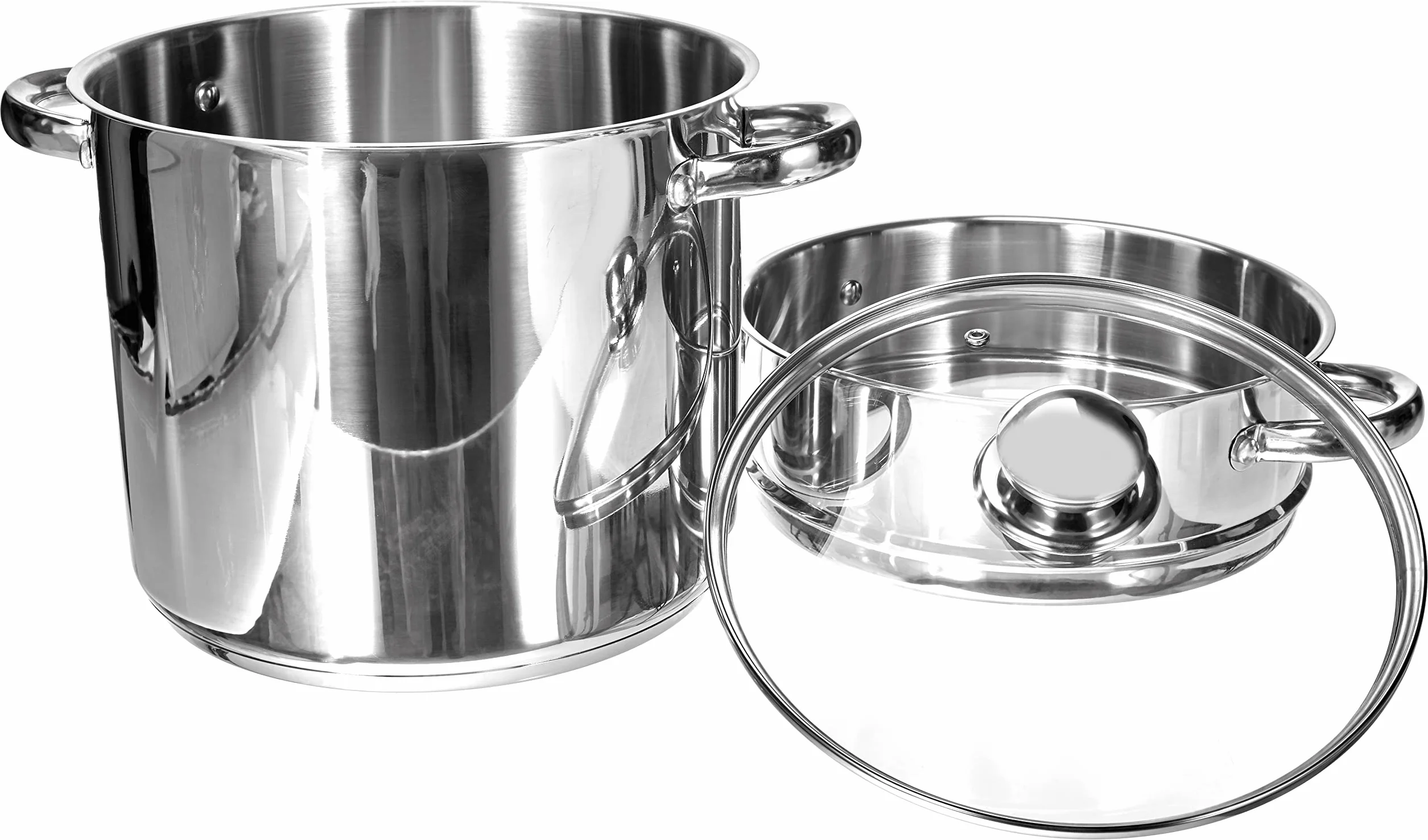Baumalu Słuchawka cateringowa kuskus szklana pokrywa Ø 24 cm 9 l stal nierdzewna