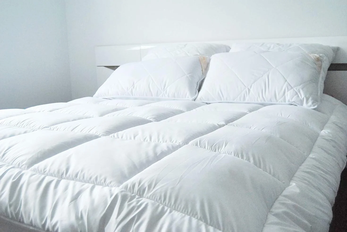 Merino Wool - Naturalna kołdra wełniana 160 x 200 cm wełna owcza 100% bawełna - całoroczna