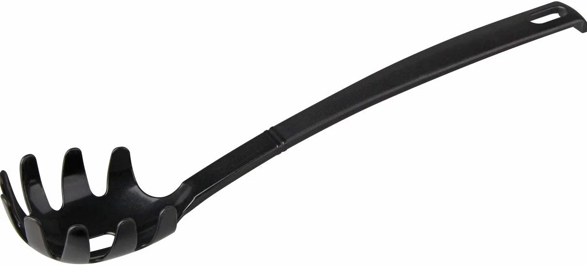 FACKELMANN wisząca łyżka do spaghetti 30 cm Nero, pomocnik kuchenny z tworzywa sztucznego, czarny