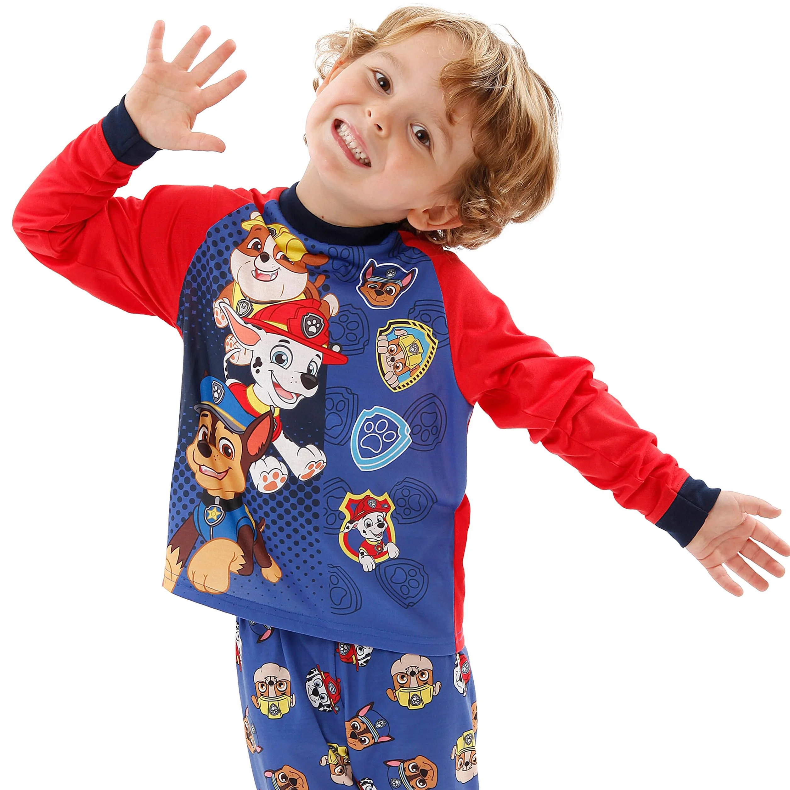 Piżamy dla chłopców z Paw Patrol | Zestaw piżam dla chłopców z Rubblem, Marshallem i Chase'em | Długorękawnik dla chłopców
