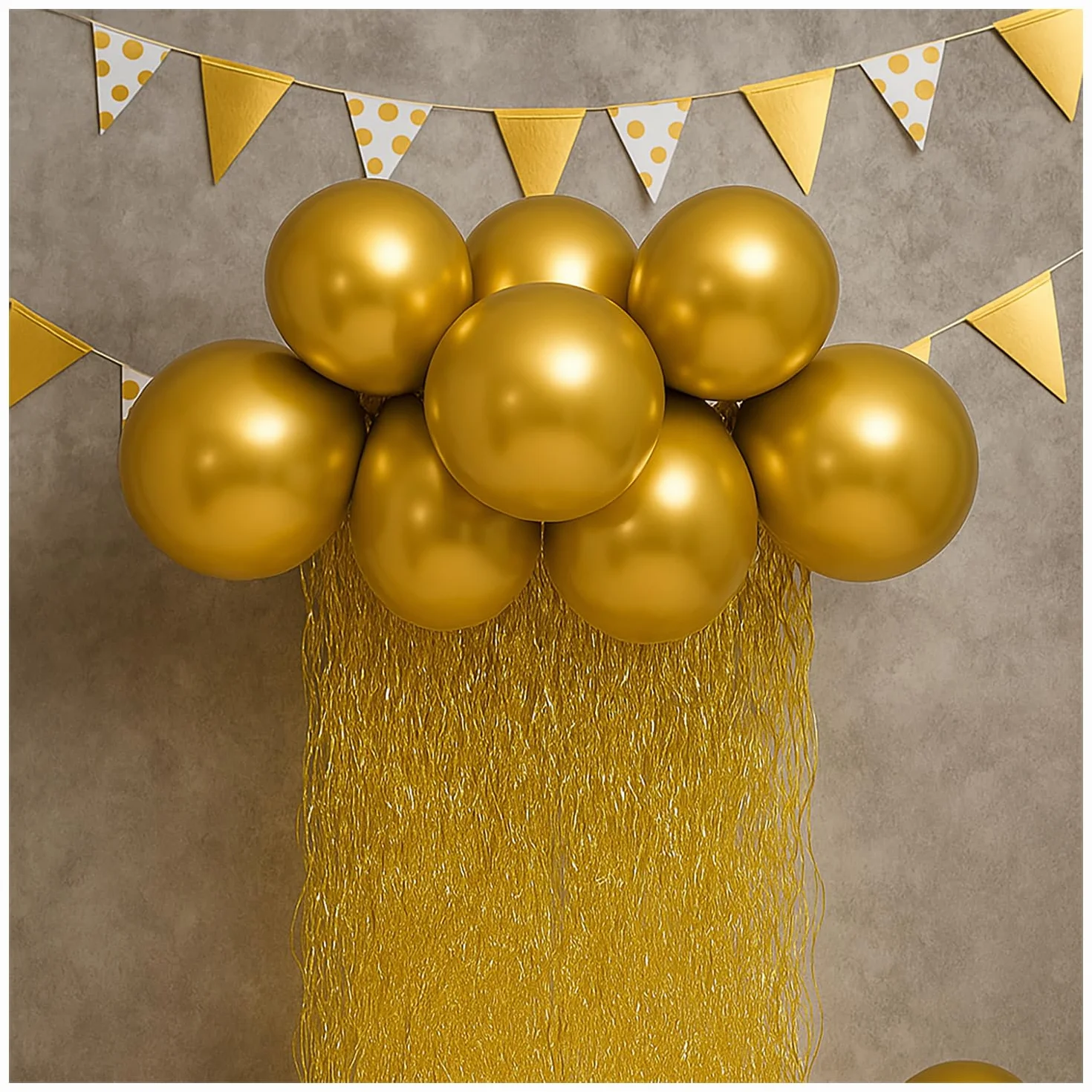 com-four® Lametta zlota girlanda swiateczna 50 cm ozdoba na choinke