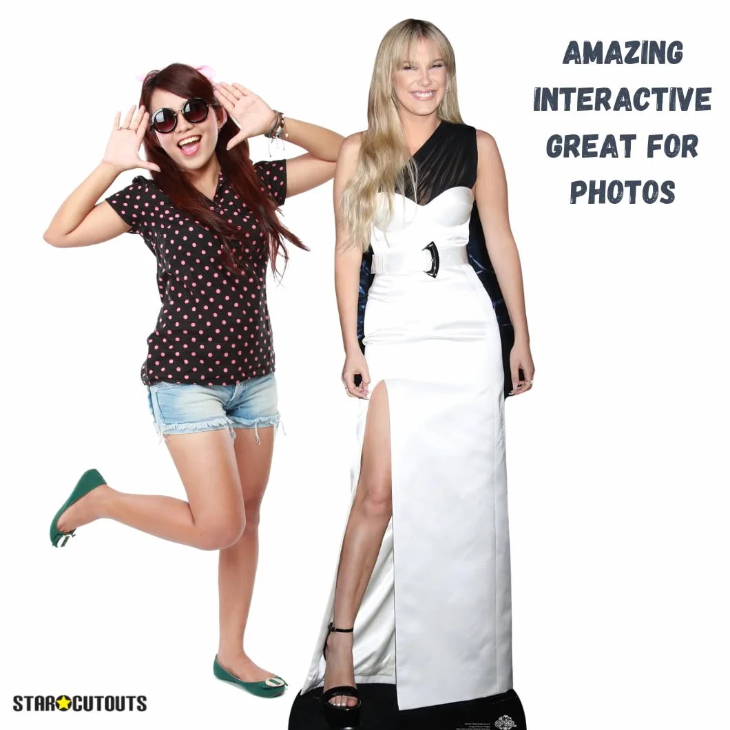 STAR CUTOUTS CS1001 Millie Bobby brązowa biała sukienka Lifesize kartonowe wycięcie