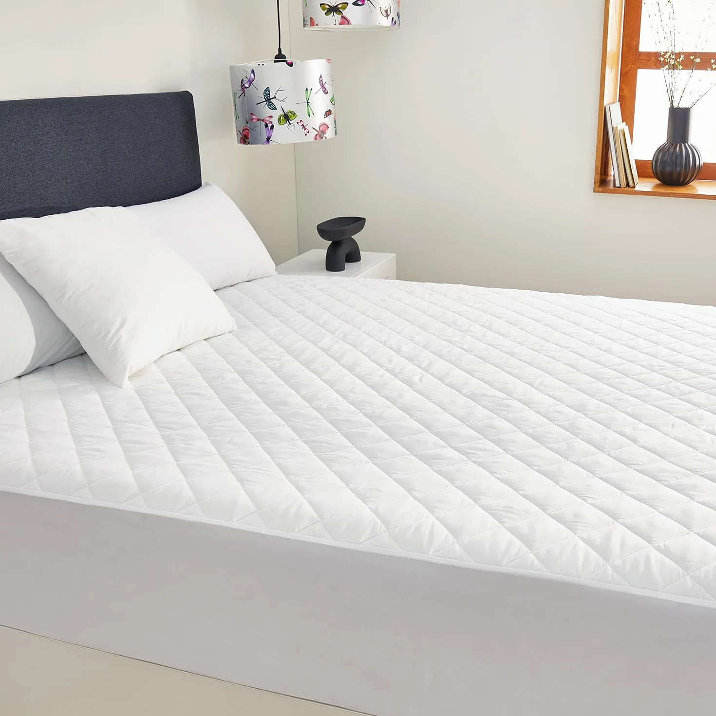 Pikolin Pikowany ochraniacz na materac z włókna, wodoodporny, przeciw roztoczom, biały Cama 140-140 x 190/200 cm, biały