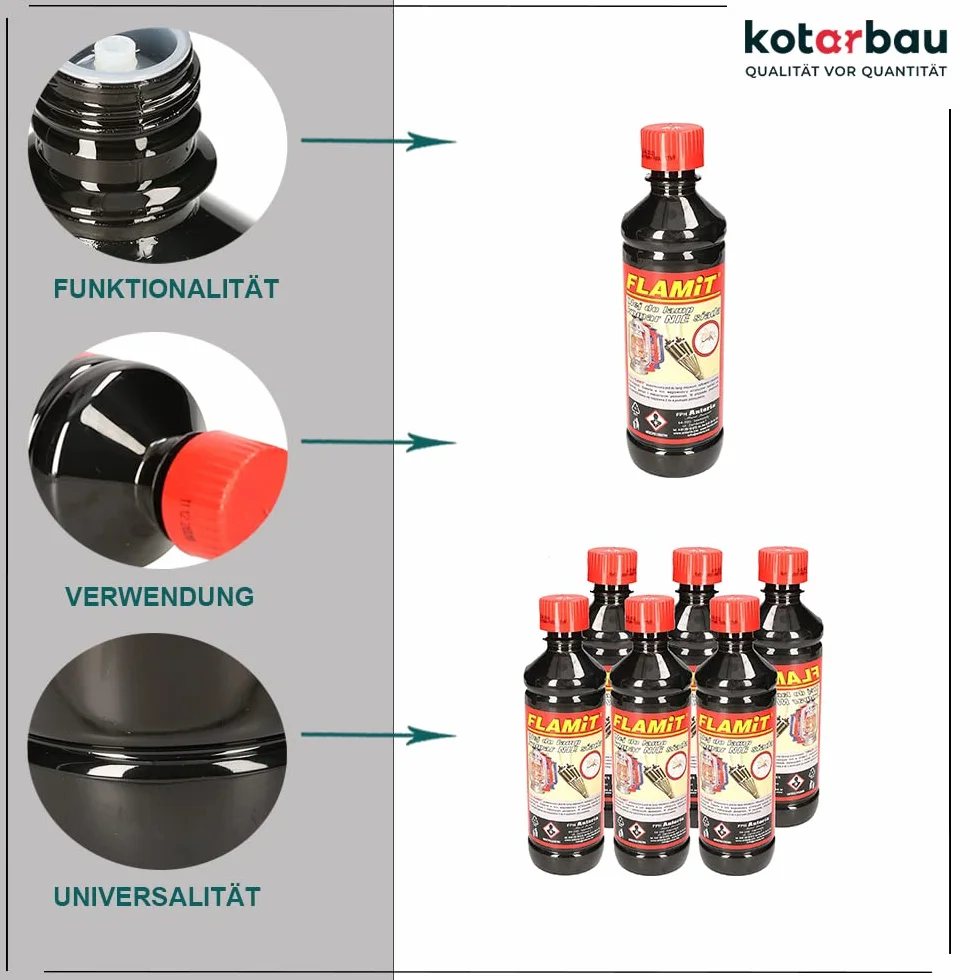 KOTARBAU Zestaw 6 naftowych lamp olejowych 500 ml oleju do pochodni ogrodowych
