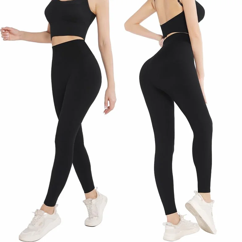 Flintronic Damskie legginsy sportowe, długie spodnie gimnastyczne damskie, spodnie fitness slim fit, spodnie damskie, spodnie z wysokim stanem elastyczne/miękkie do fitnessu jogi kolarstwa