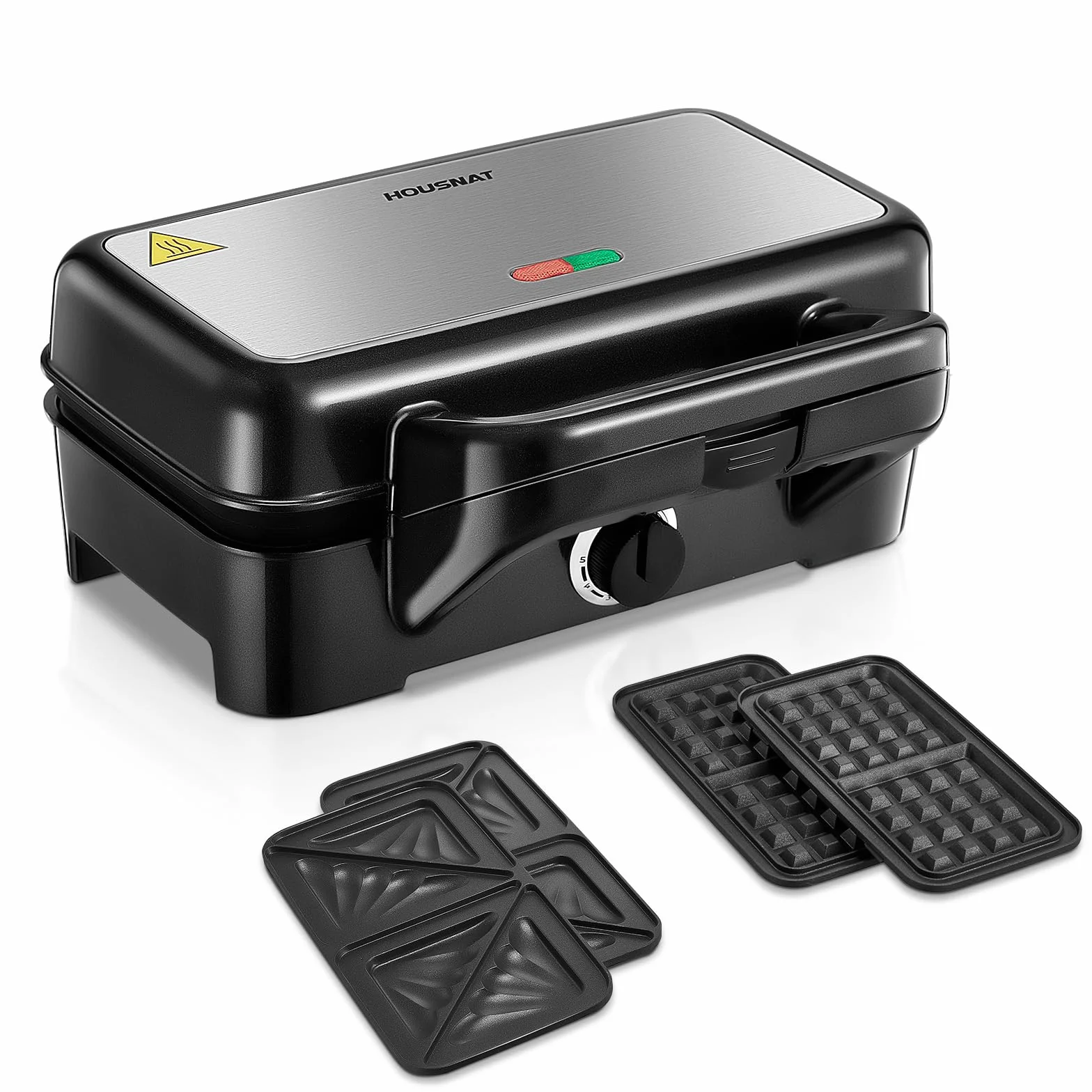 Opiekacz do kanapek 3 w 1, gofrownica 1200W, toster kanapkowy z patelnią
