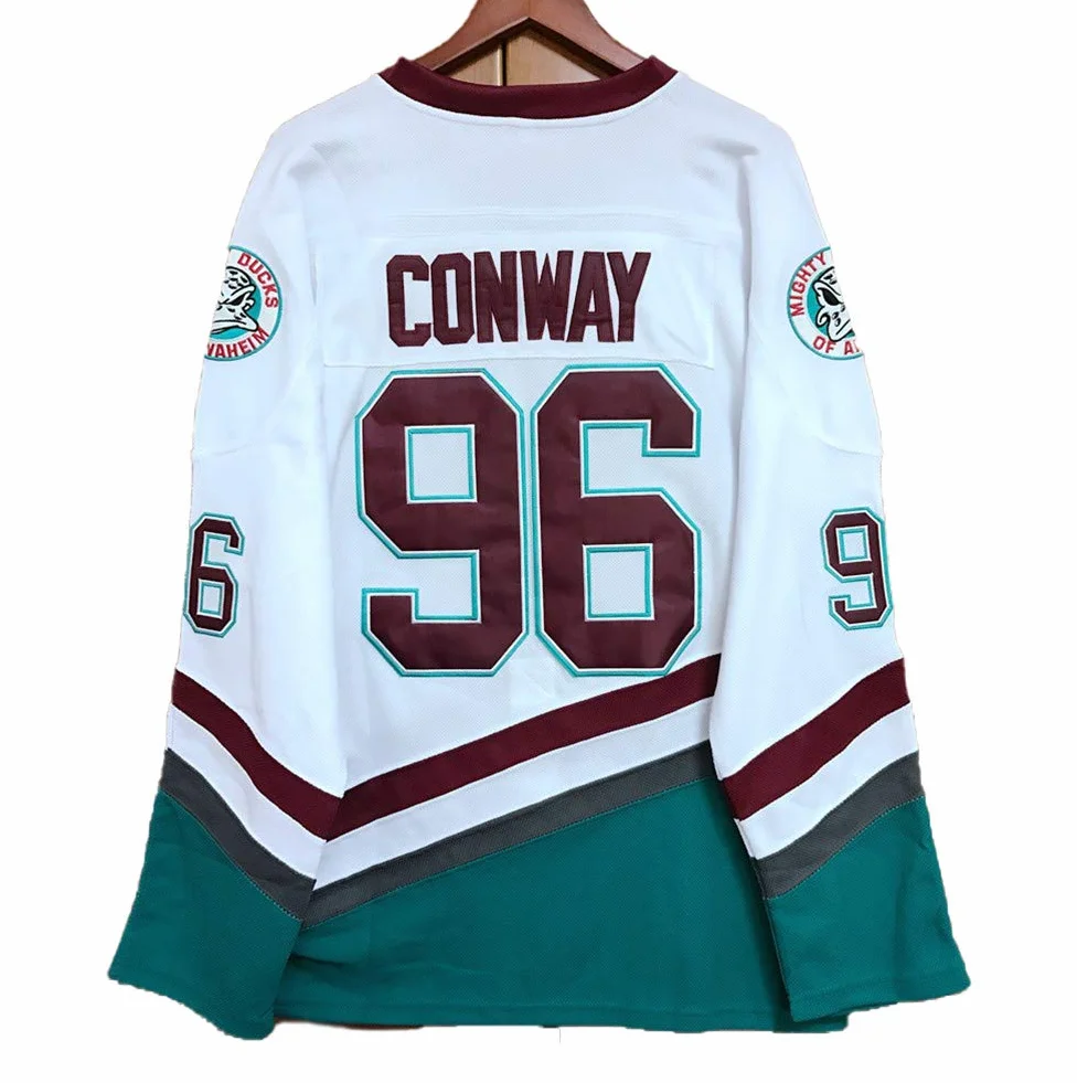 Yajun trykot NHL Charlie Conway #96 Mighty Ducks, hokej na lodzie, męska bluza oddychająca, t-shirt, odzież