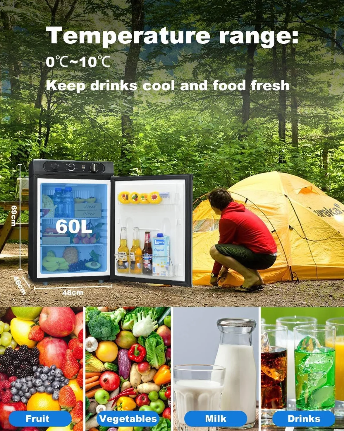 Lodówka Trimixte 60L Camping Gaz 12V 220V