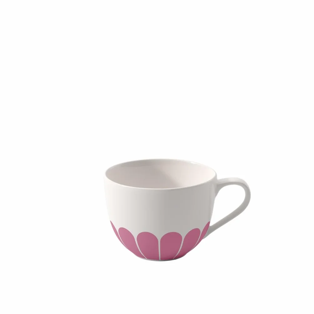Villeroy & Boch - Fleur cassis filiżanka do kawy różowa, można myć w zmywarce i używać w mikrofalówce, filiżanka do herbaty, kubek do kawy, kwiatowy wzór, filiżanka do cappuccino, porcelana Premium