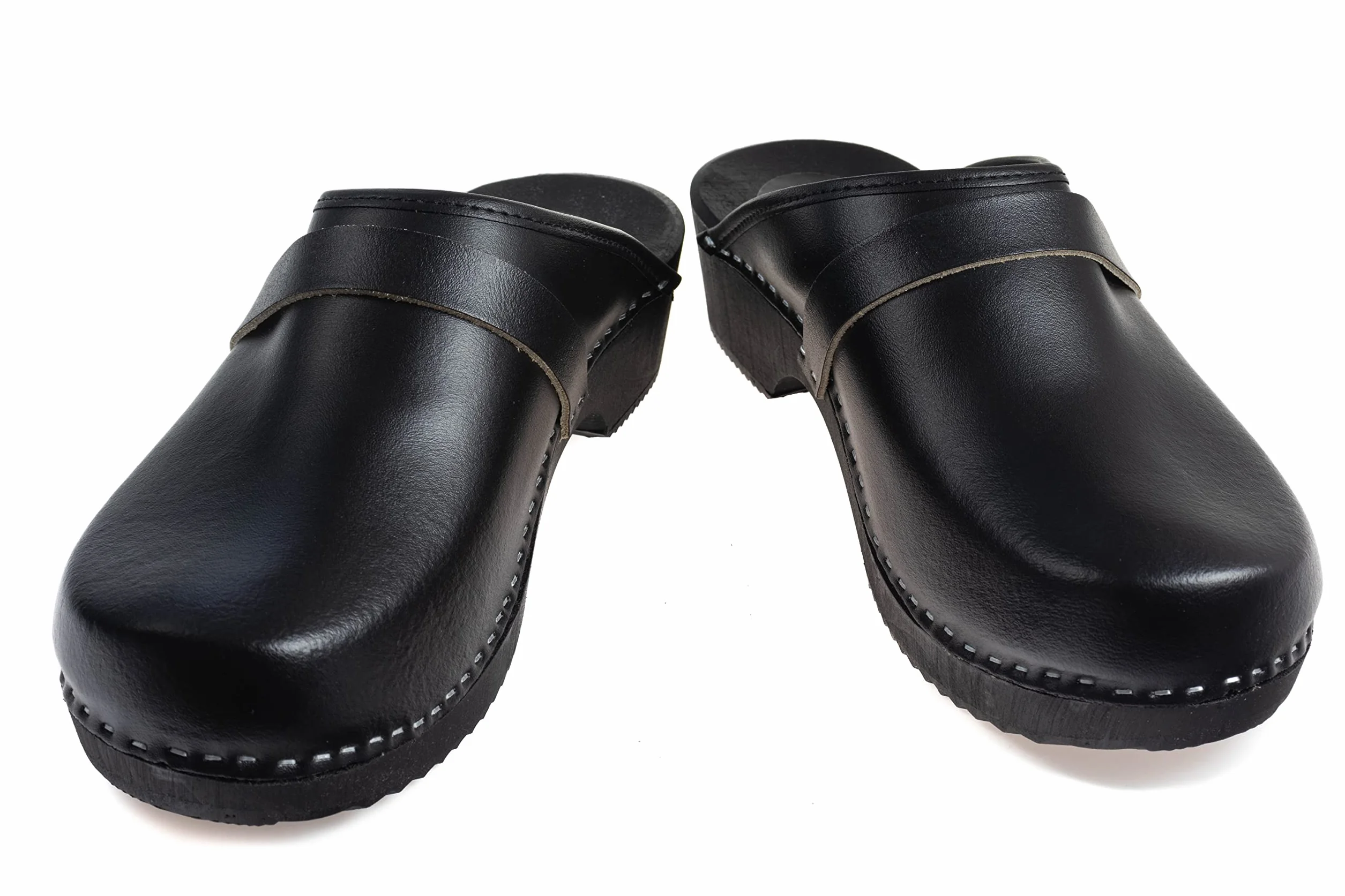 APREGGIO Clogs męskie - skórzane buty drewniane – wygodne drewniane buty męskie – męskie chodaki skórzane – praktyczne chodaki ogrodowe męskie – kapcie męskie
