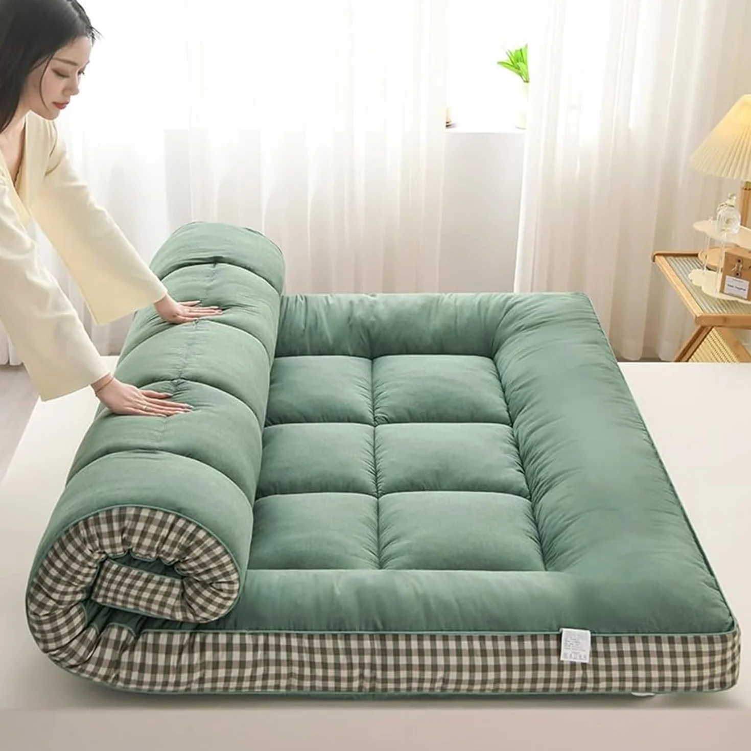 Japoński materac podłogowy futon 180 x 200 cm tradycyjny mata do spania