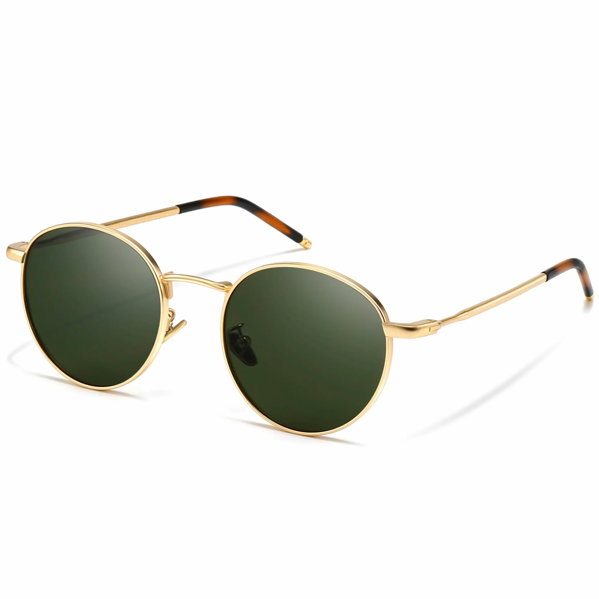 SUNGAIT Okrągłe Okulary Przeciwsłoneczne Polaryzacyjne Vintage Klasyczne Retro Metalowa Ramka Okulary Przeciwsłoneczne Okrągłe dla Kobiet Mężczyzn-SGT059