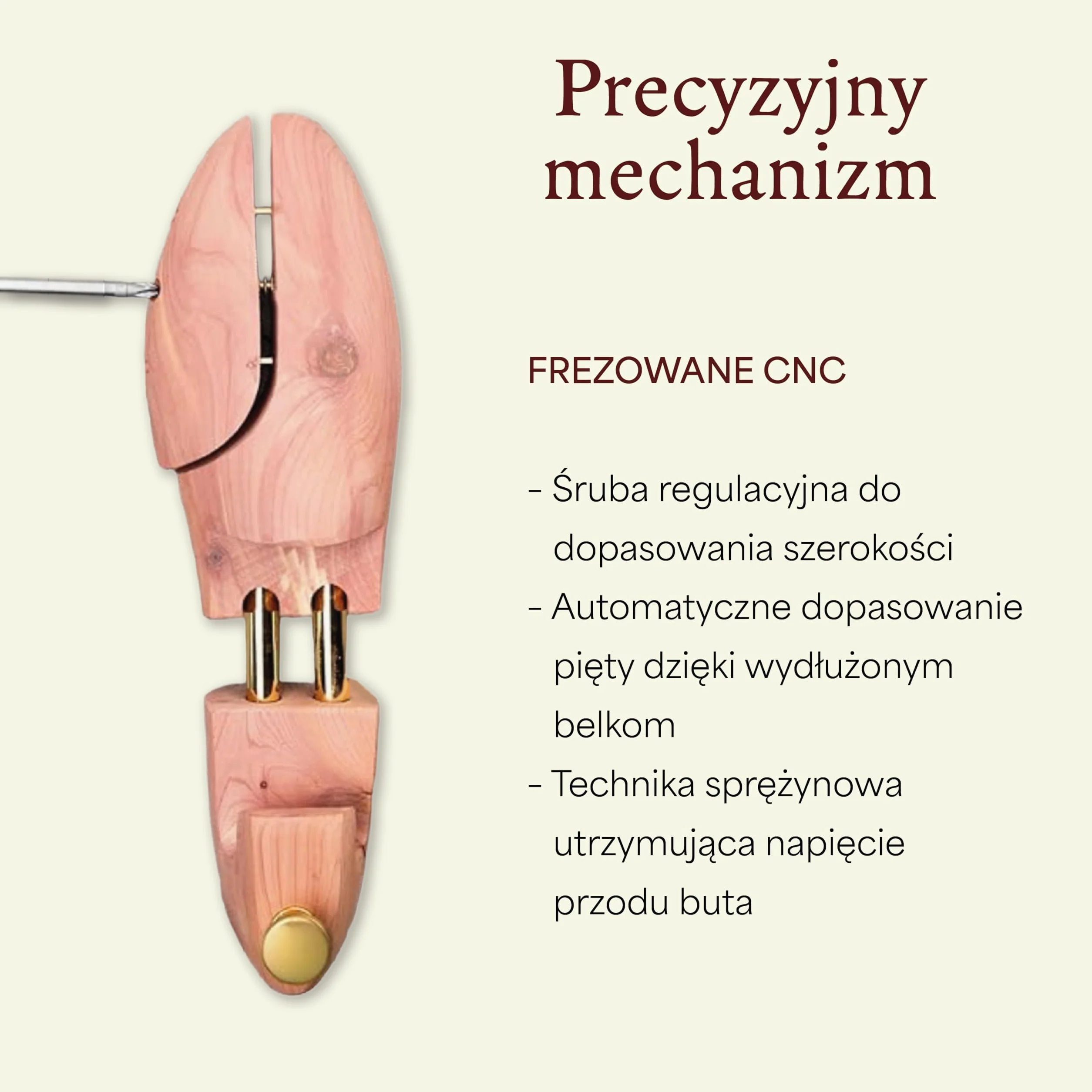 Langer & Messmer Napinacz do butów z drewna cedrowego (dla mężczyzn i kobiet) wraz z łyżką do butów podróżnych z drewna cedrowego, rozmiar 34 do 50, oryginał!, beżowy, 42-43