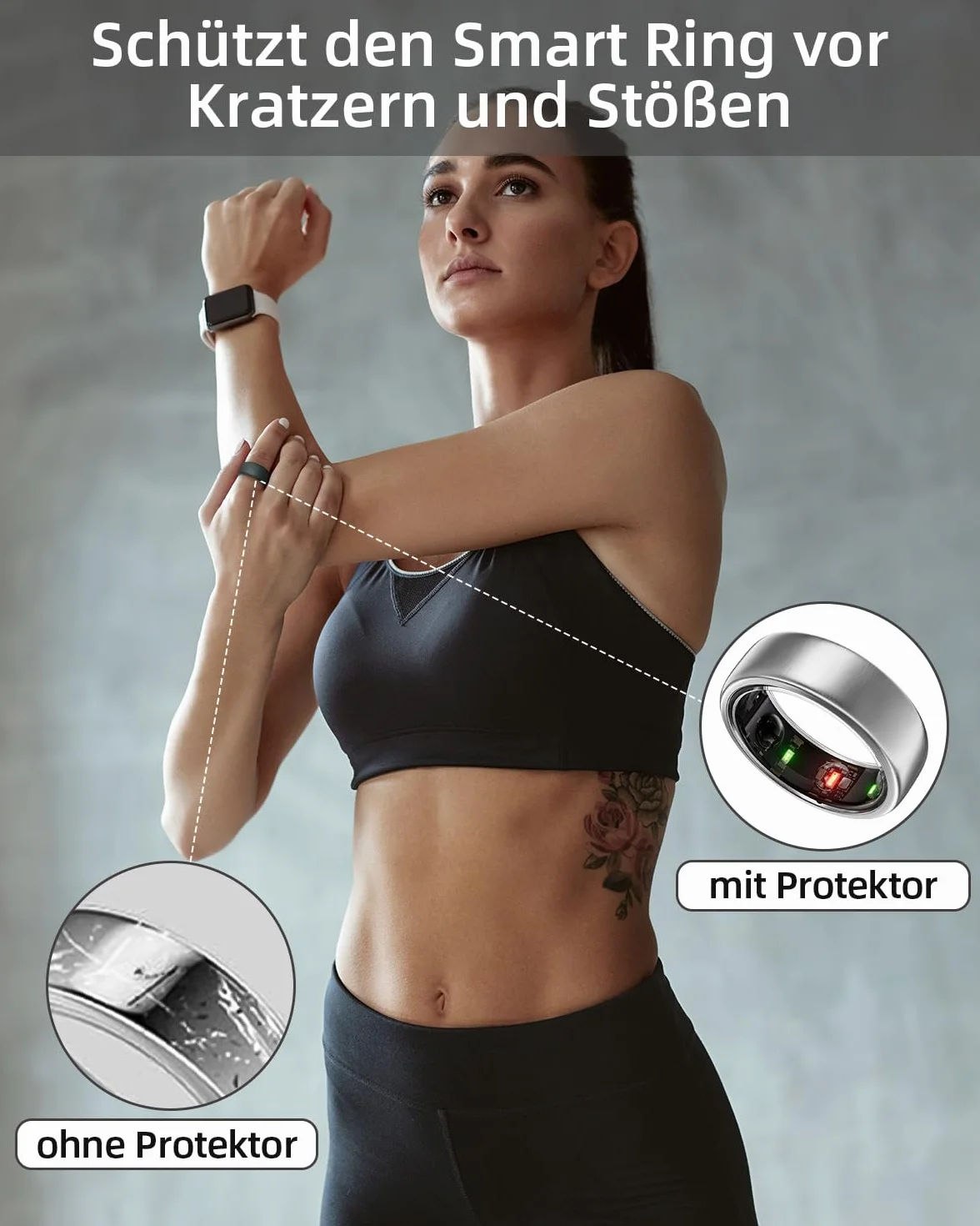 SimpleThings Ochraniacz na Smart Ring kompatybilny z Oura Ring Gen4/3, RingConn/Samsung Galaxy, odporne na zarysowania silikonowe etui ochronne