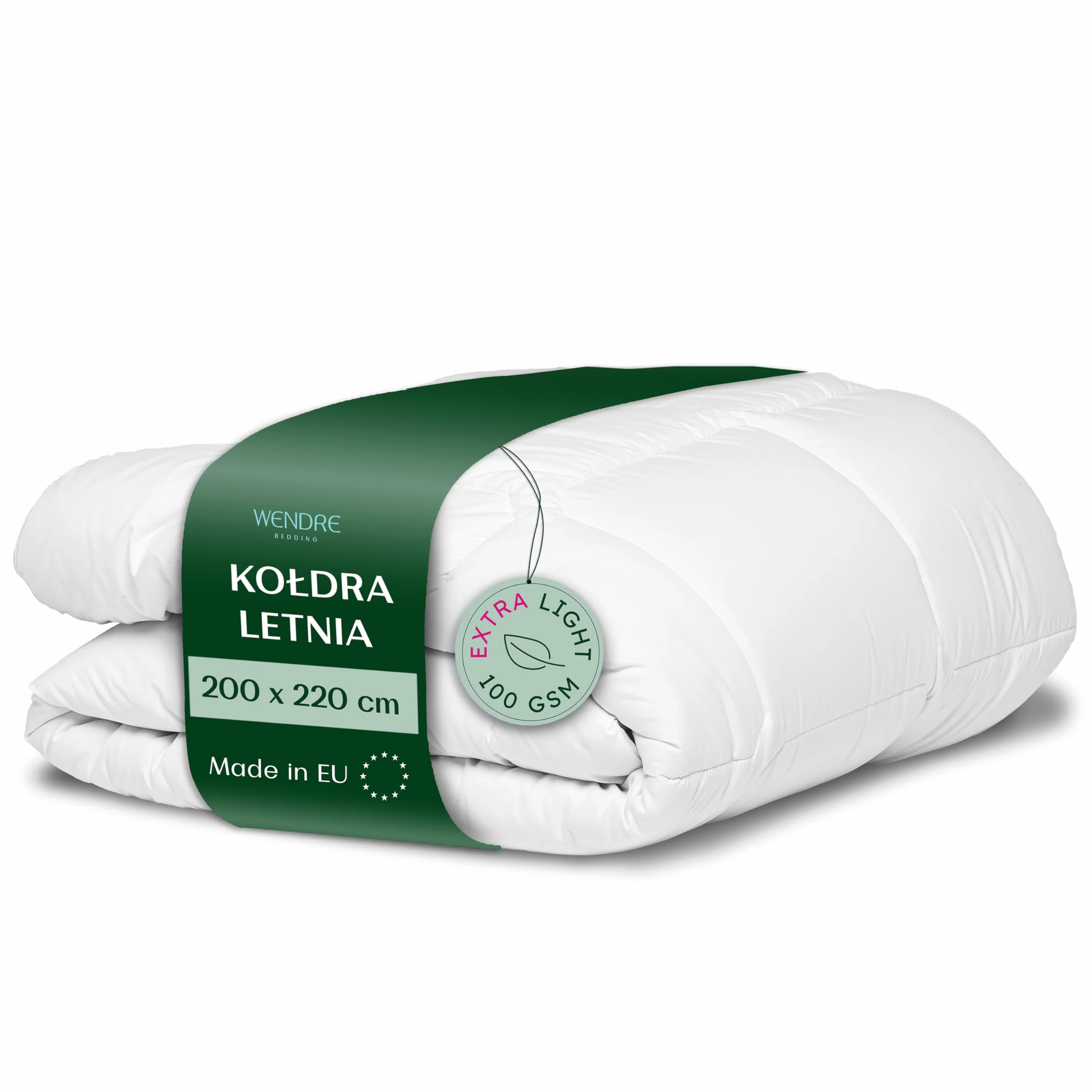 Wendre Kołdra Letnia 200x220 cm – Ultra Lekka 100 g/m², Oddychająca i Antyalergiczna z Mikrofibry – Certyfikat Oeko-TEX