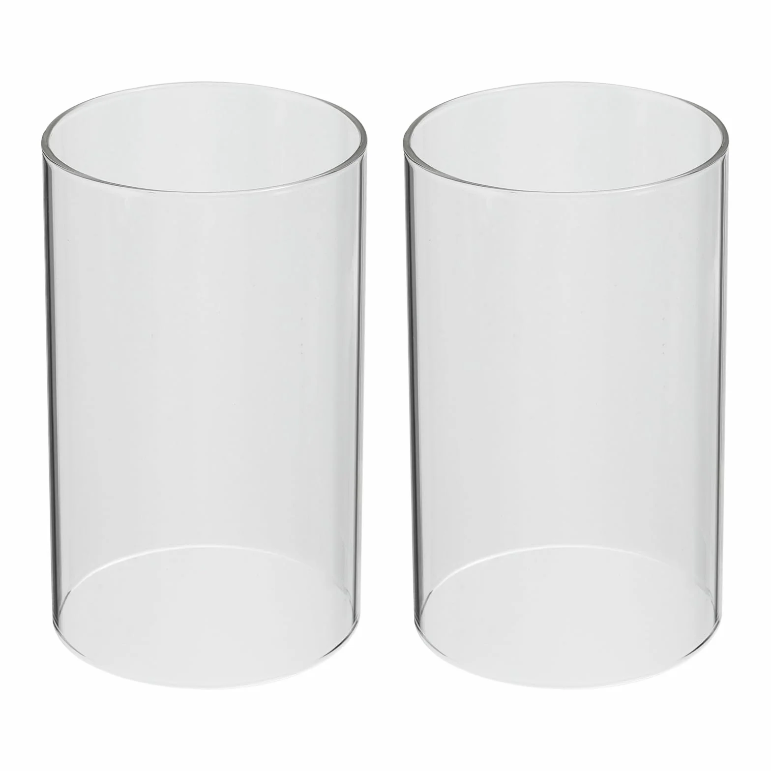 PATIKIL szklane świeczniki 7,6 cm x 10 cm 2 szt. komin ze szkła borokrzemowego przezroczysty cylinder do świec dekoracja stołu