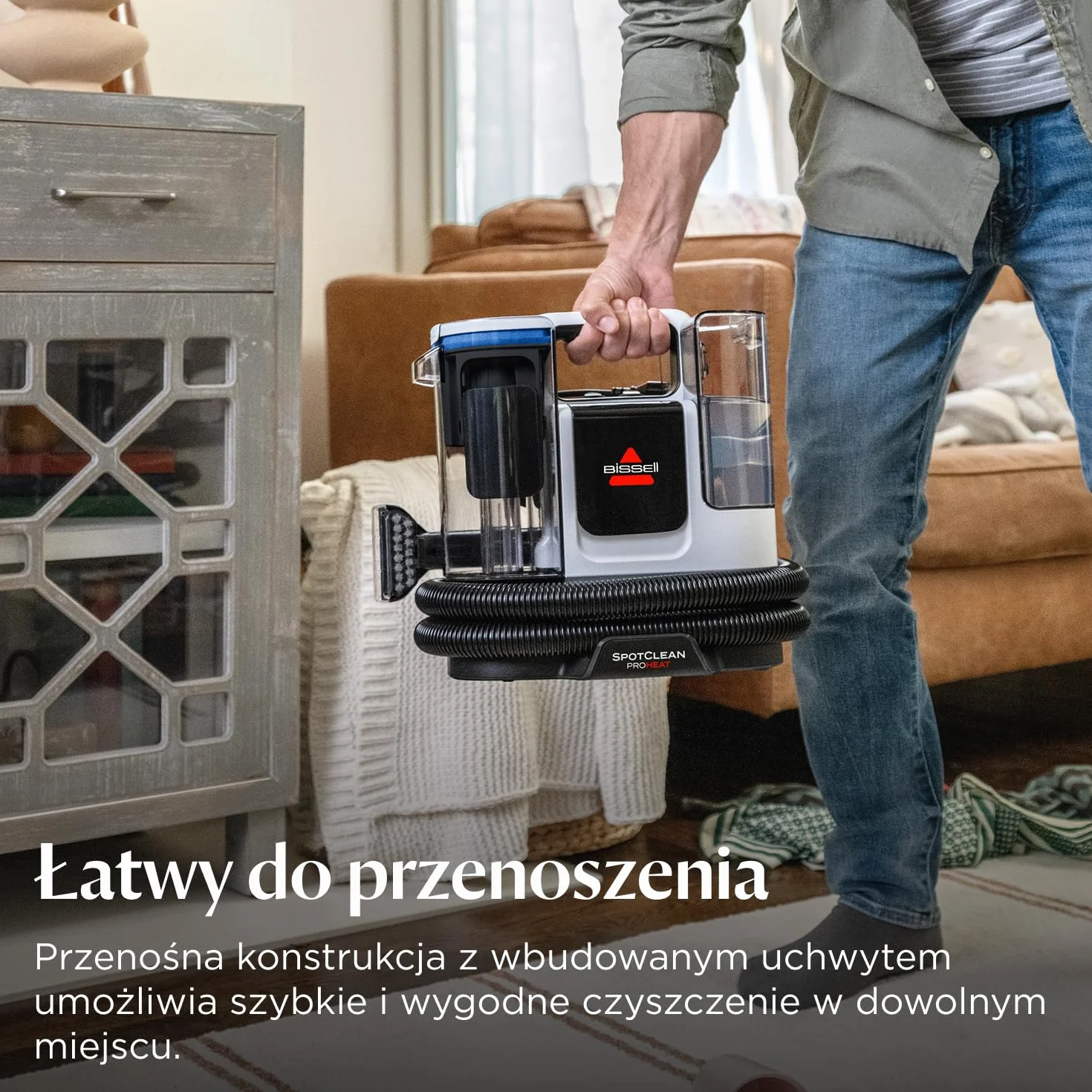 BISSELL SpotClean ProHeat Advanced 3924N, Odkurzacz piorący do tapicerki, 1125W, Przewodowy