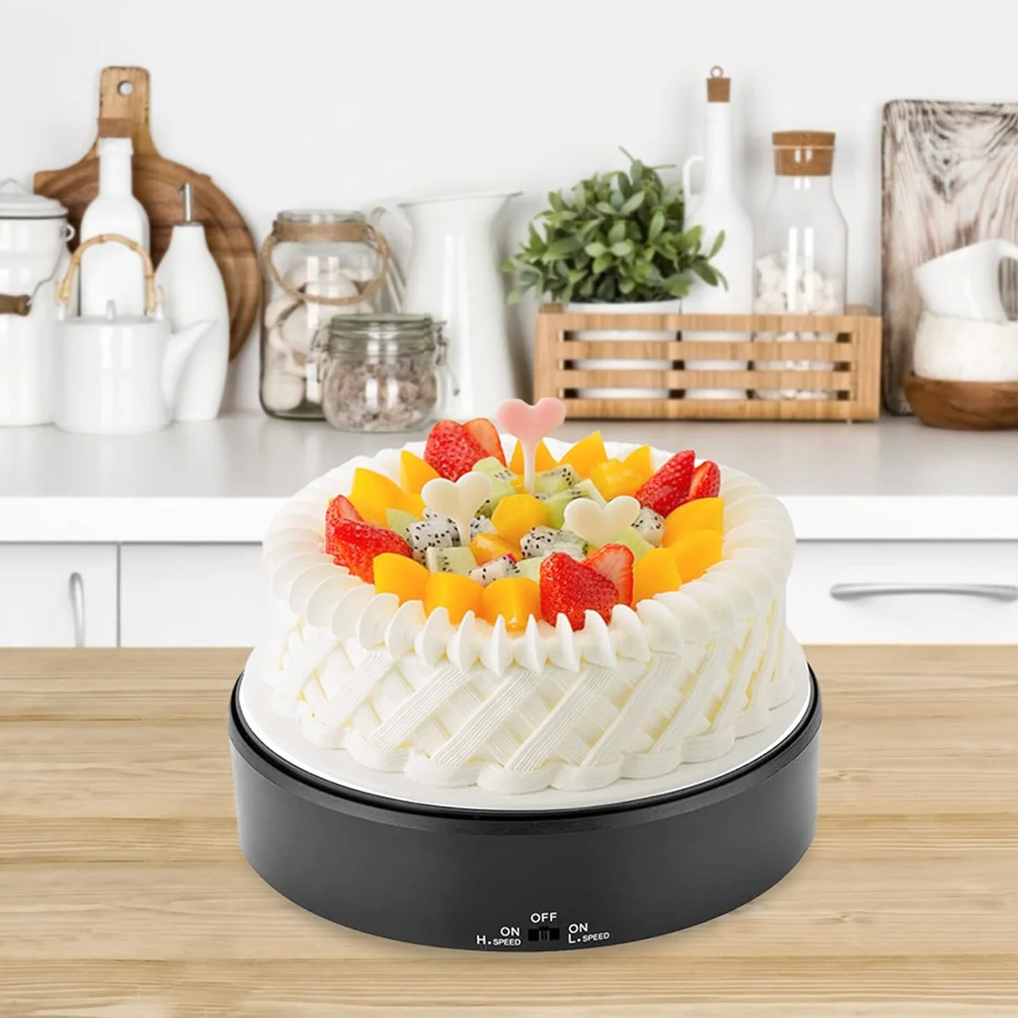 Battery Powered Display Turntable, 1.5kg Load Bearing Speed Adjustable Rotating Mirror Display Stand for Shop Home Display