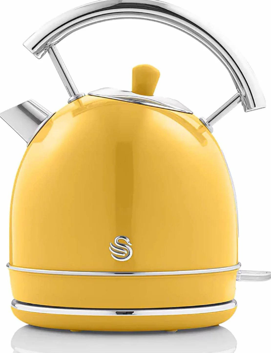 Swan Elektryczny czajnik retro 1,8L 3000W Strix bezprzewodowy żółty