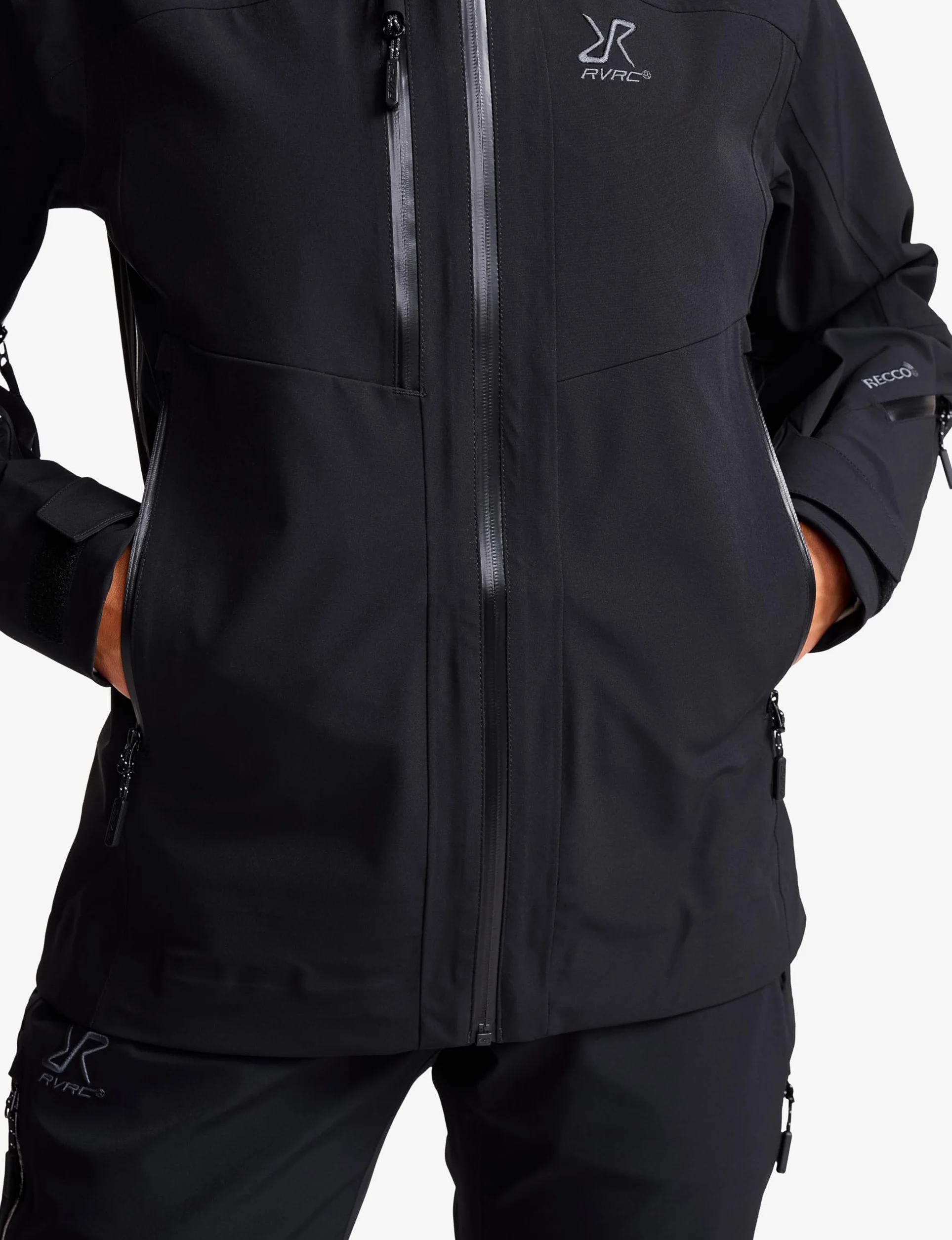 RevolutionRace Cyclone 3L Shell Jacket Damska, Wodoodporna kurtka z reflektorami Recco do wędrówek