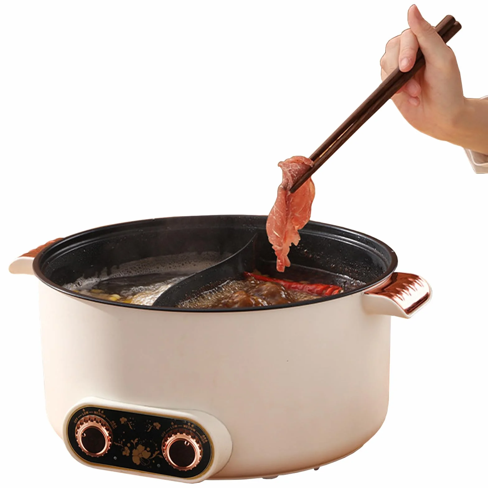 Elektryczny garnek kuchenny 5L 1350W z powłoką nieprzywierającą i regulacją temperatury