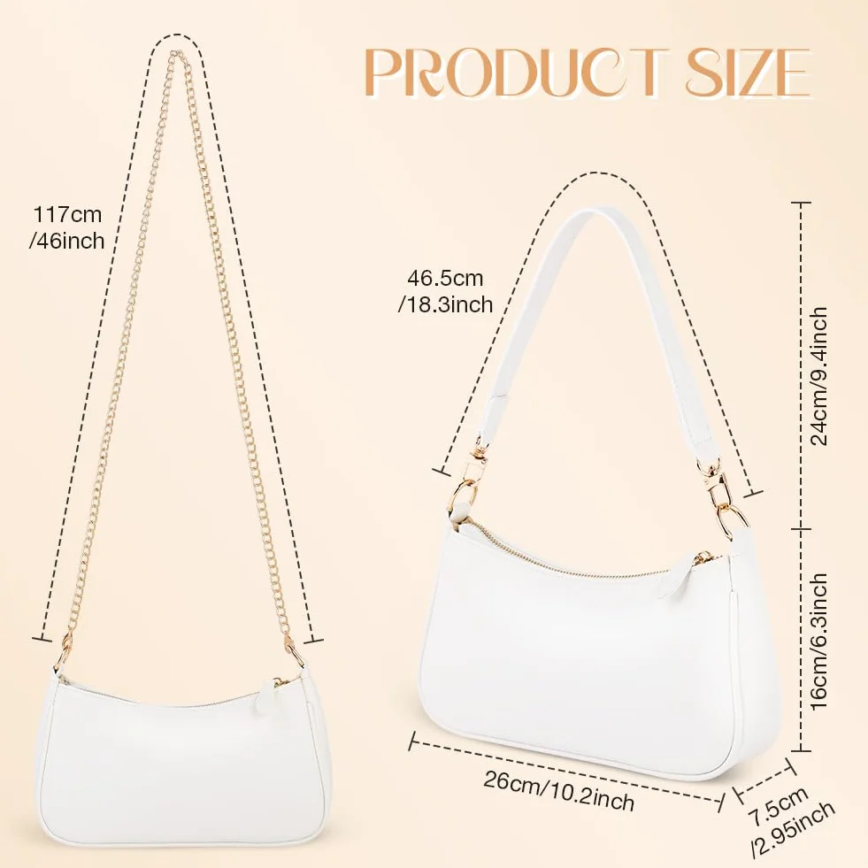 Aucuu Mała torebka damska, kopertówka z łańcuszkiem, retro torba na ramię dla kobiet, mini torba hobo, mała torba na ramię z zamkiem błyskawicznym